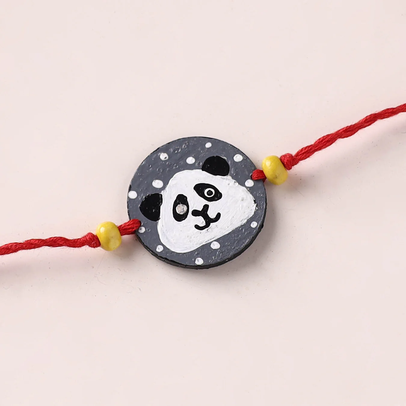 Panda - Handpainted Wooden Rakhi for Kids 01 - Image 2