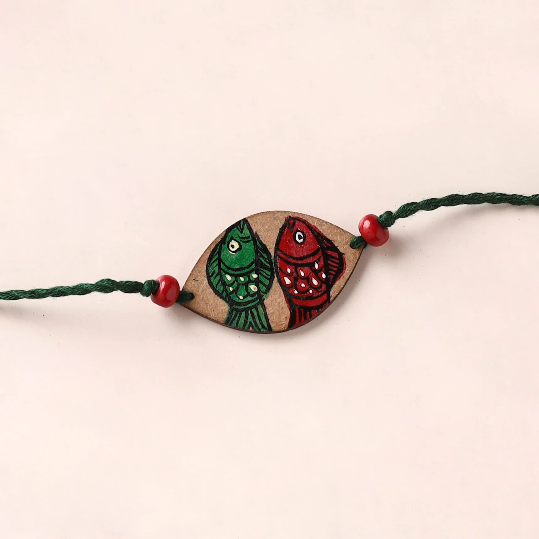 Pattachitra Handpainted Wooden Rakhi 07 - Image 2