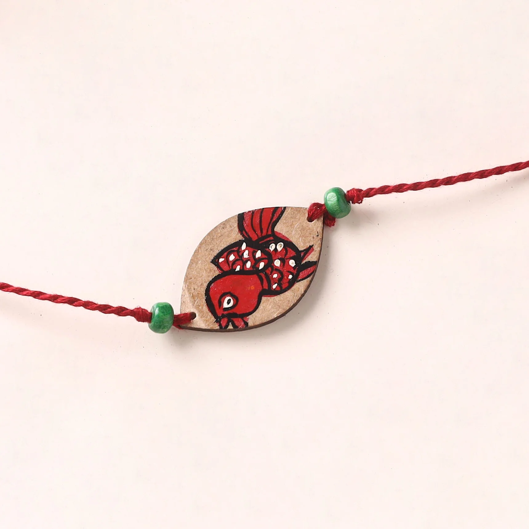 Pattachitra Handpainted Wooden Rakhi 32 - Image 2