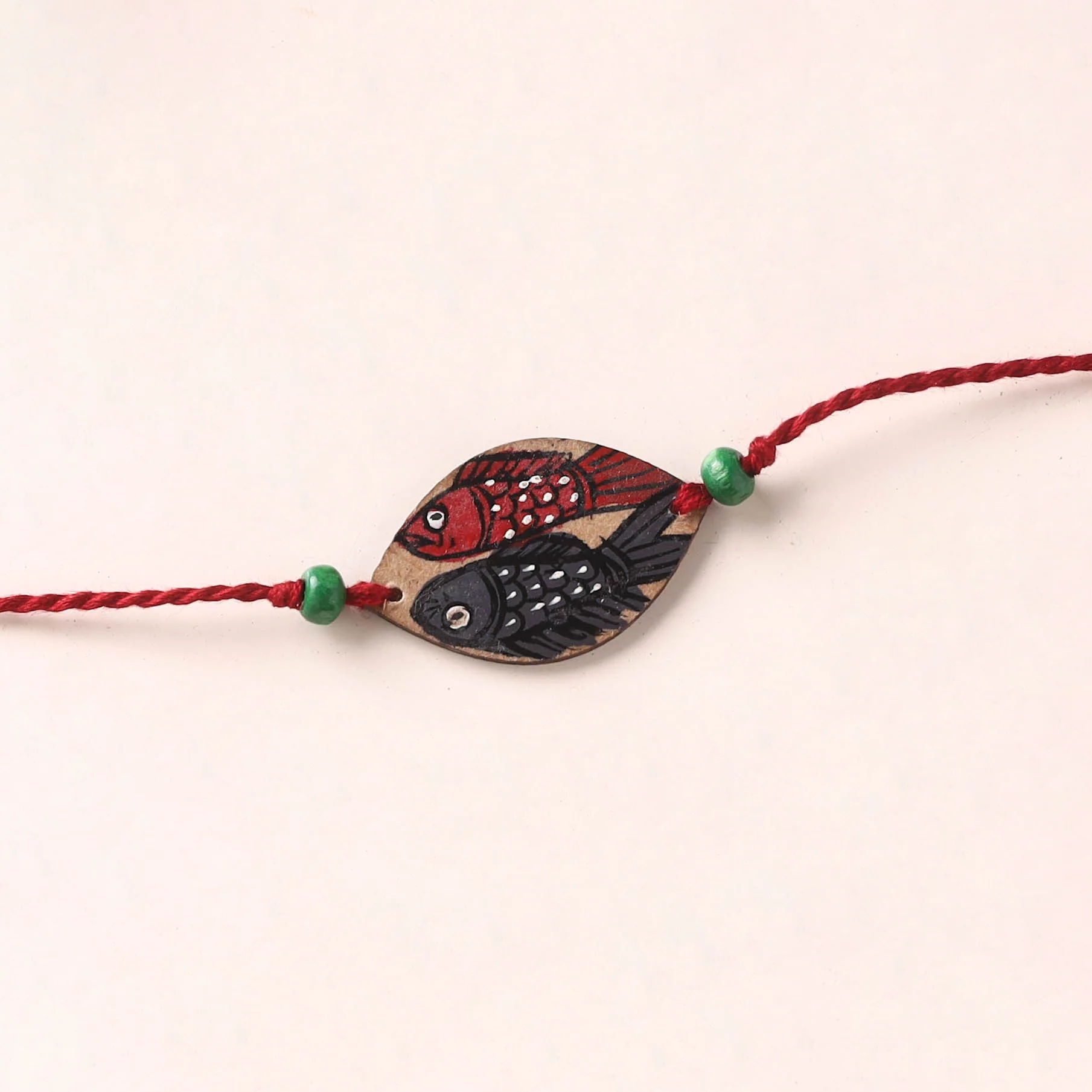 Pattachitra Handpainted Wooden Rakhi 41 - Image 2