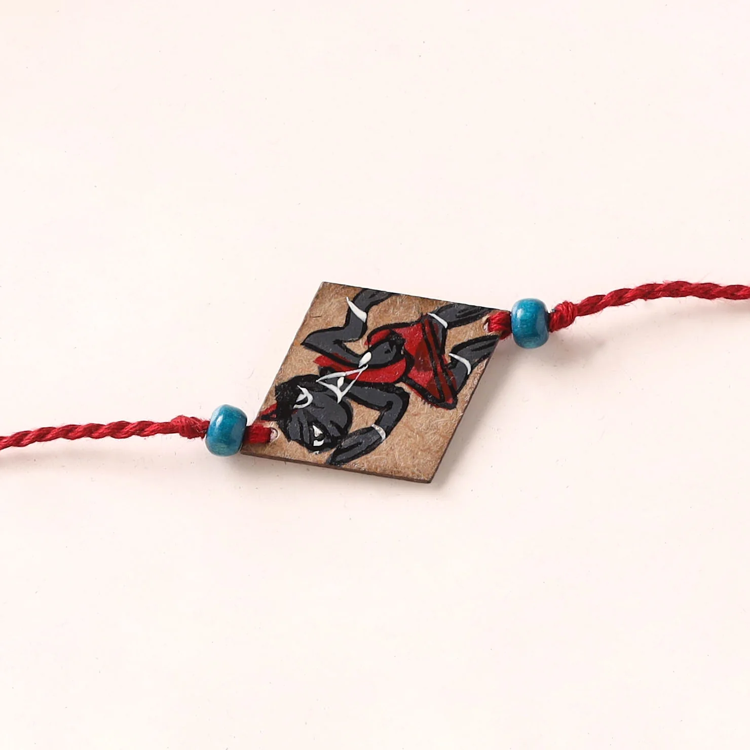 Pattachitra Handpainted Wooden Rakhi  84 - Image 2
