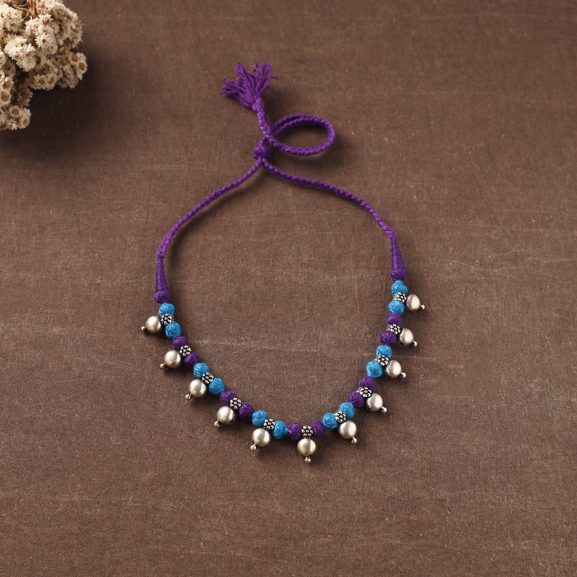 Blue - Patwa Threadwork Necklace by Kailash Patwa 33 - Image 2