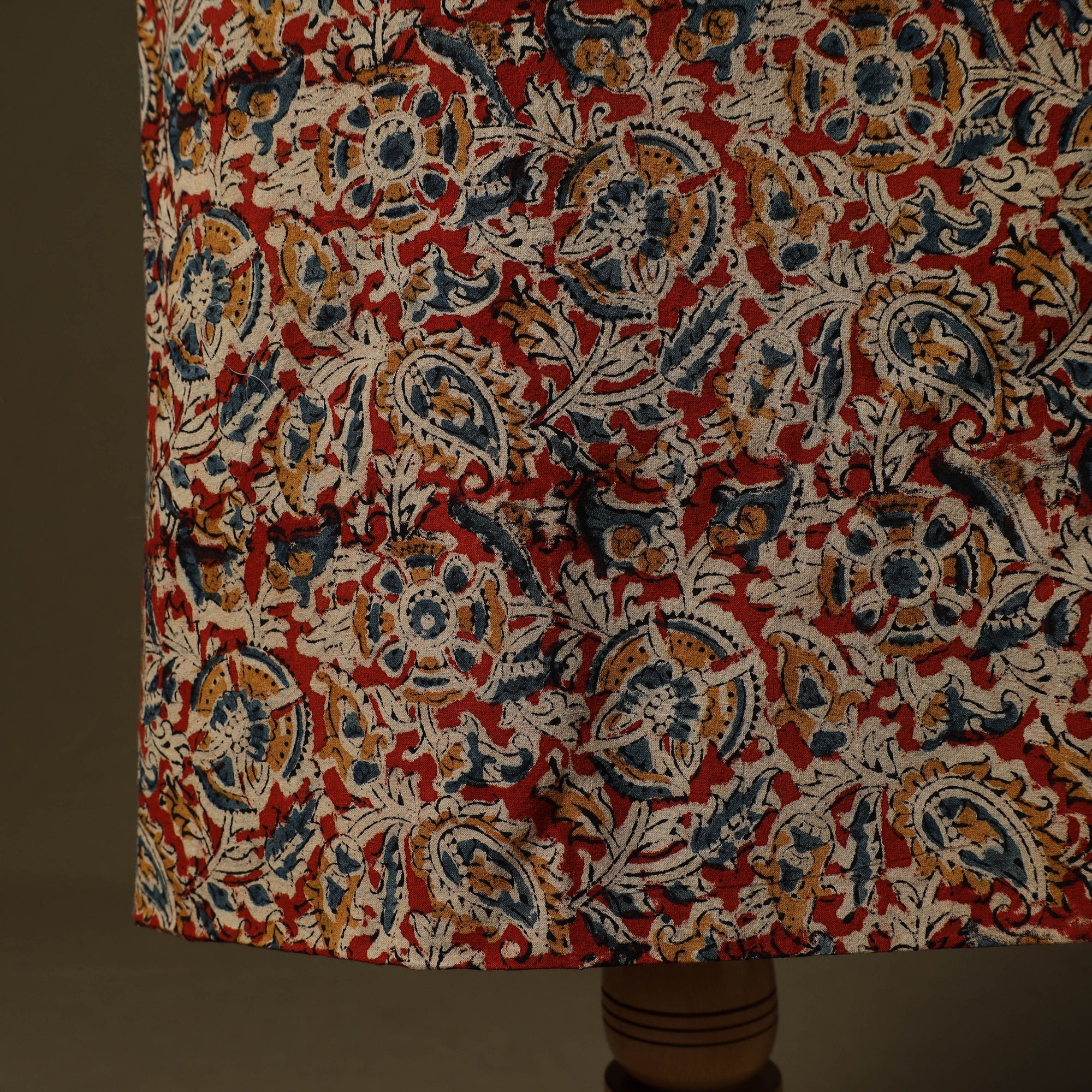 Red - Pedana Hand Block Print Natural Dyed Cotton Kalamkari 2pc Unstitched Dress Material Kurta Set 15 - Image 5