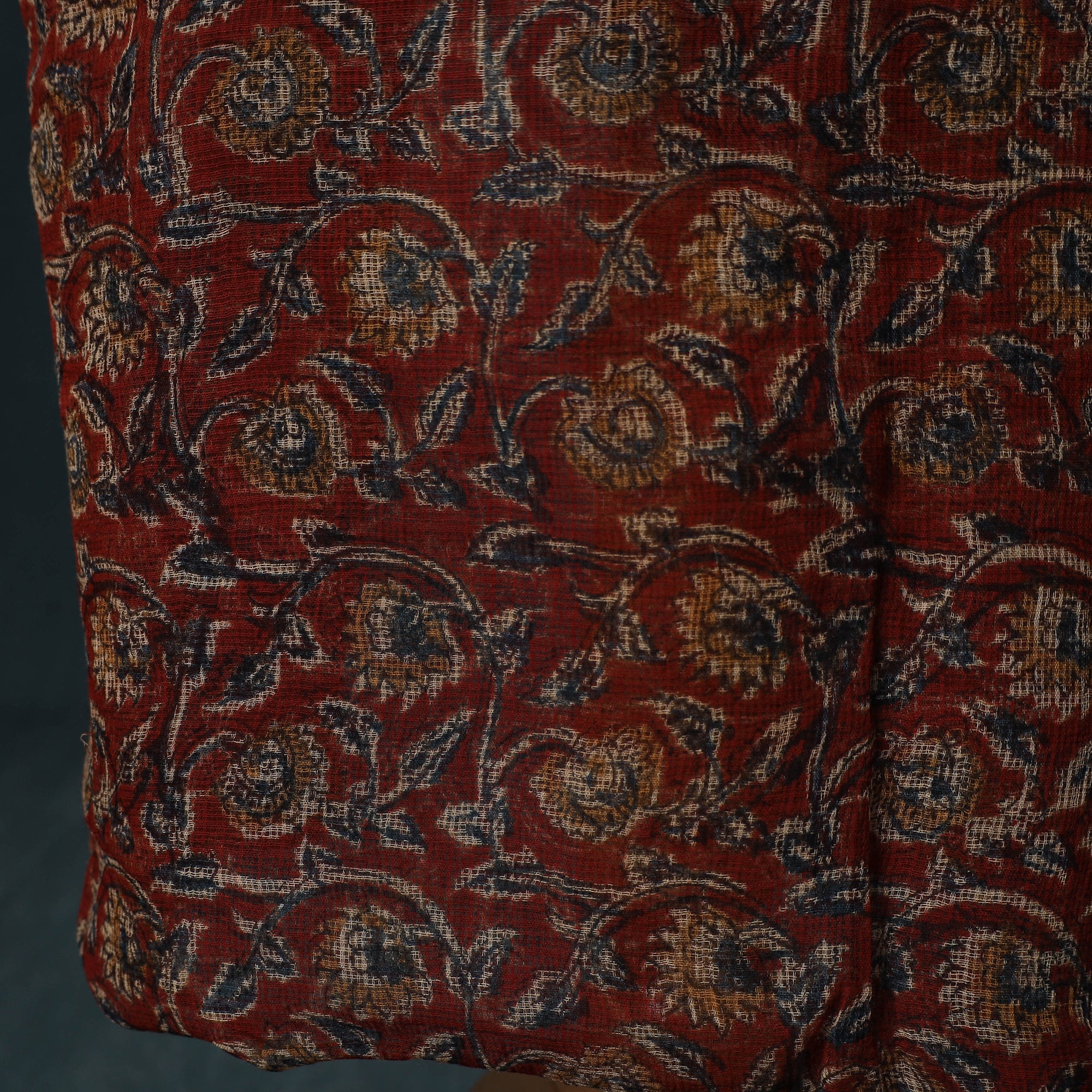 Pedana Kalamkari Block Print Kota Doria Cotton 2pc Unstitched Dress Material Kurta Set 13 - Image 5