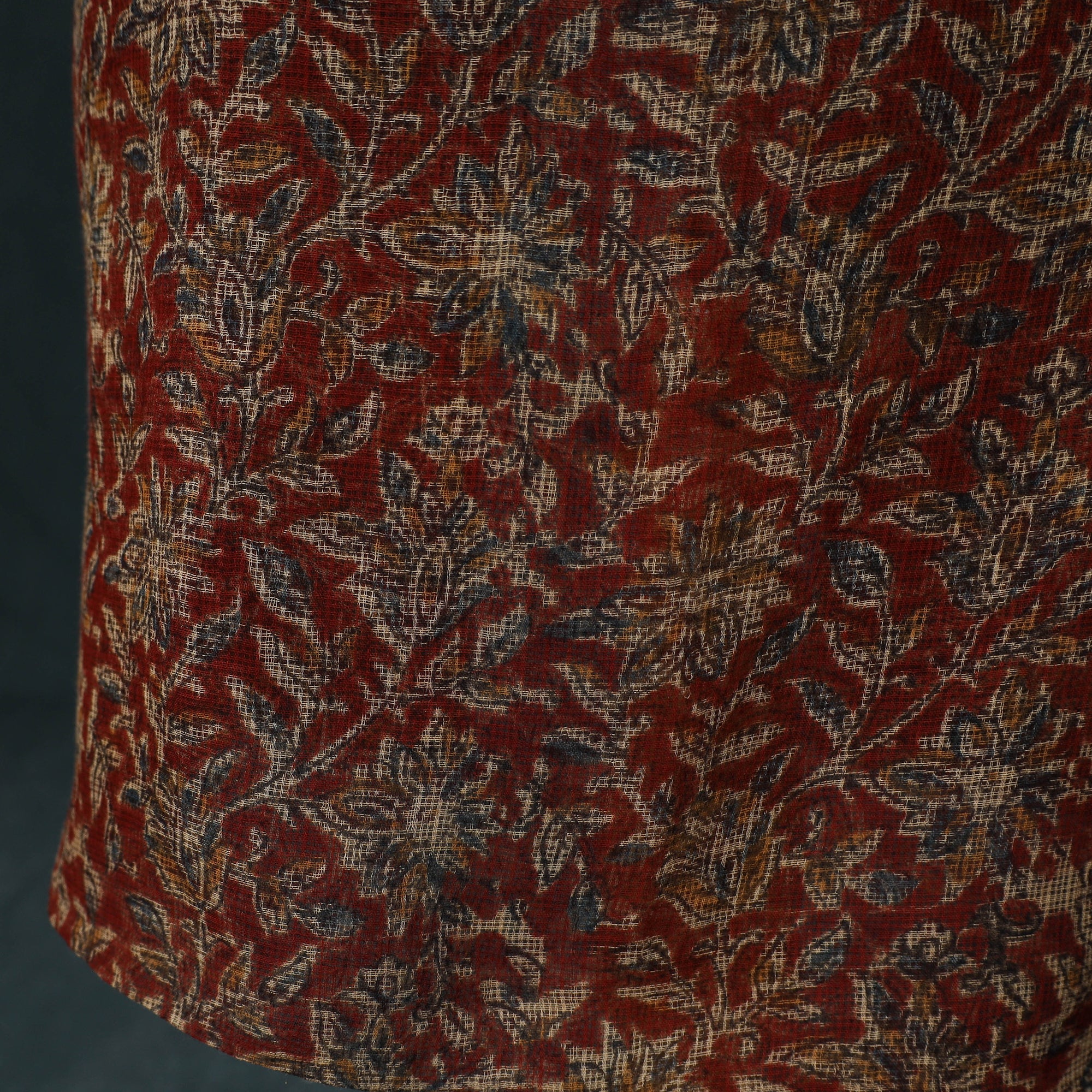 Pedana Kalamkari Block Print Kota Doria Cotton 2pc Unstitched Dress Material Kurta Set 26 - Image 5