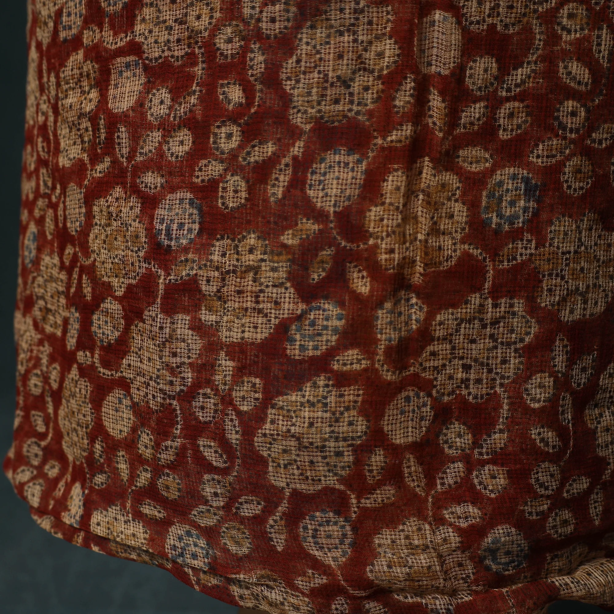 Pedana Kalamkari Block Print Kota Doria Cotton 2pc Unstitched Dress Material Kurta Set 44 - Image 5