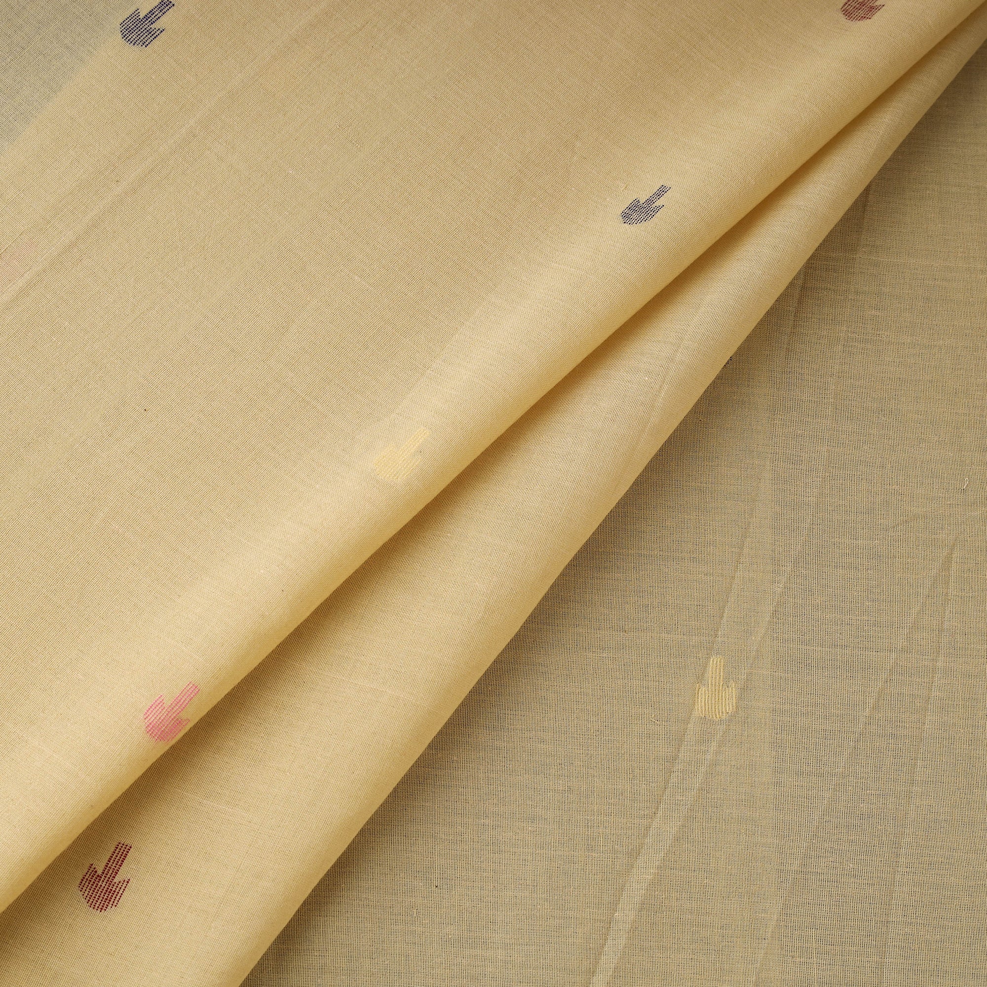 Beige - Phulia Jamdani Buti Pure Handloom Cotton Fabric (Count 92/60) 35 - Image 3