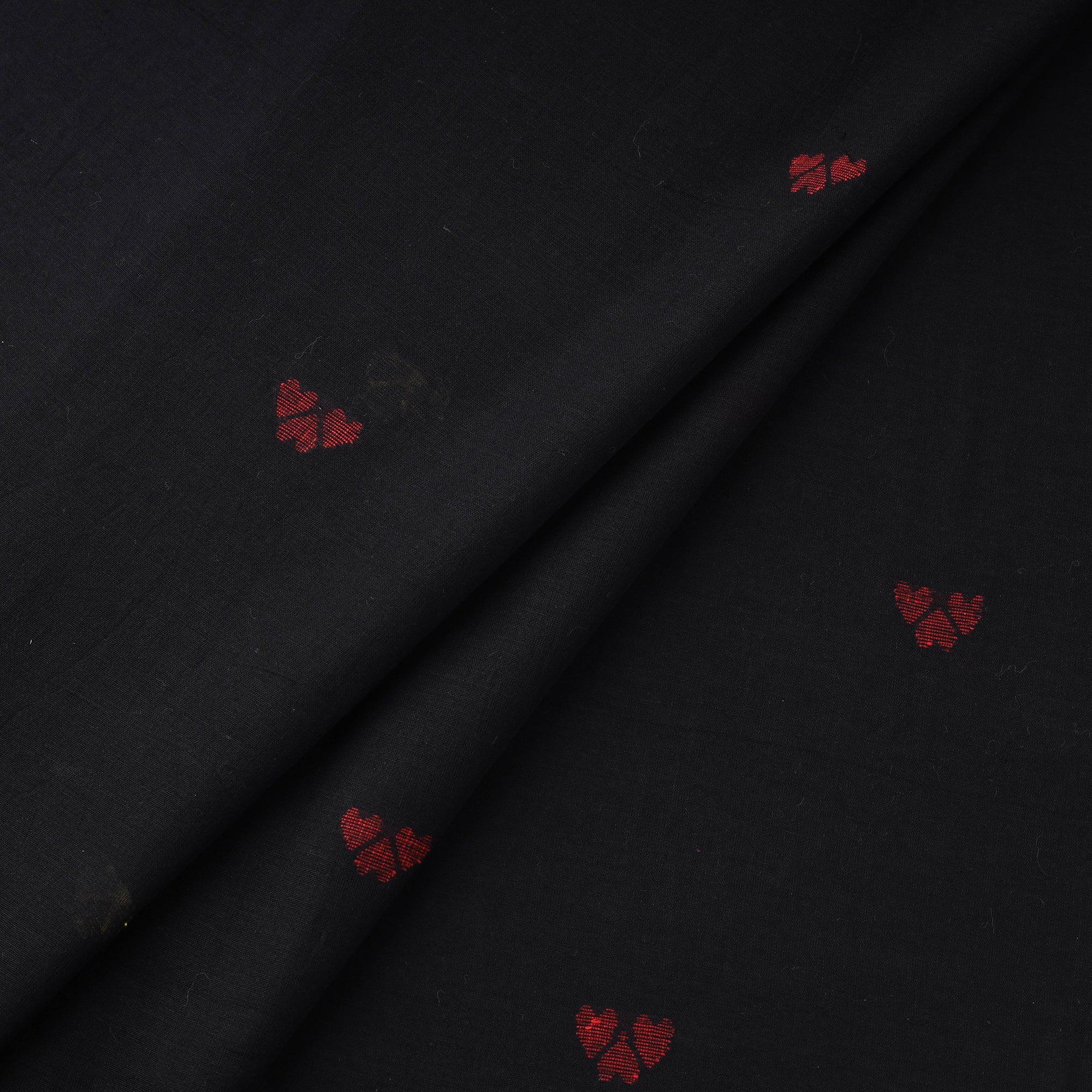 Black - Phulia Jamdani Buti Pure Handloom Cotton Fabric (Count 92/92) 32 - Image 2