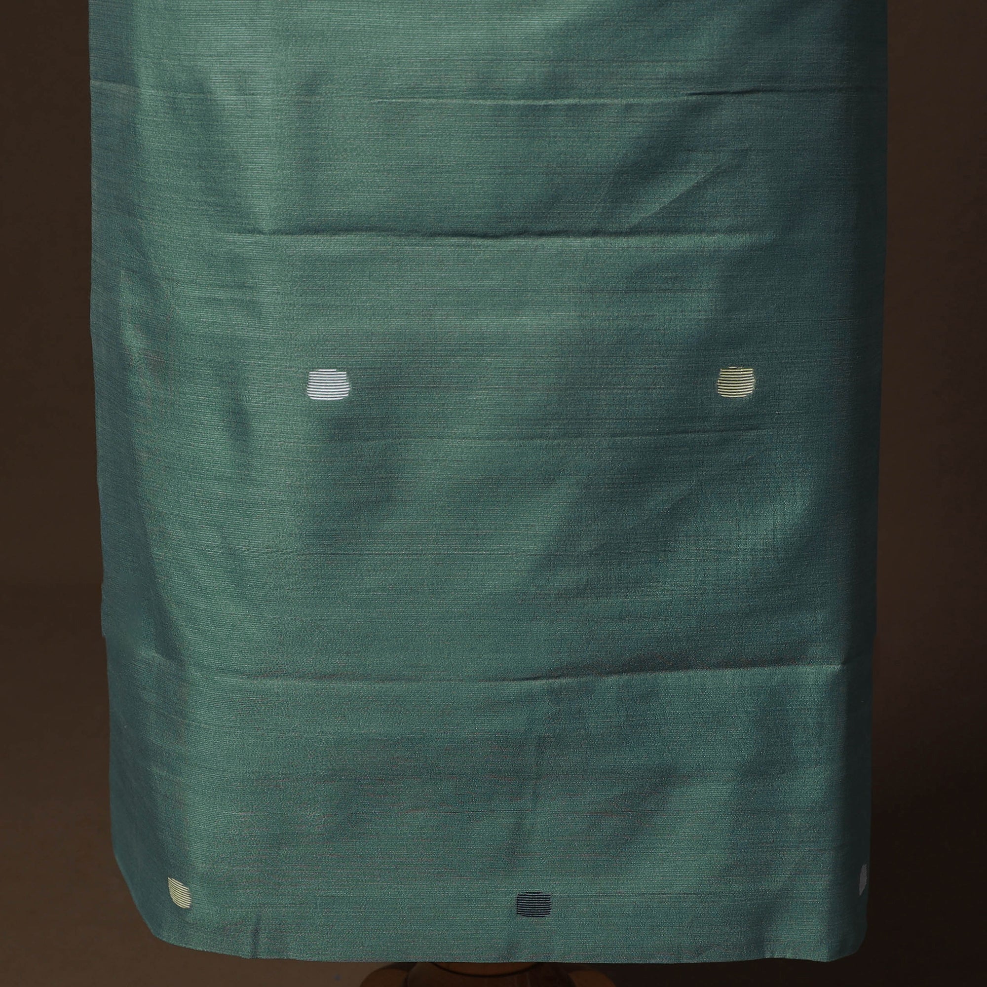 Green - Phulia Jamdani Weave Handloom Silk Cotton Unstitched Kurta Material (2.5M) 02 - Image 4