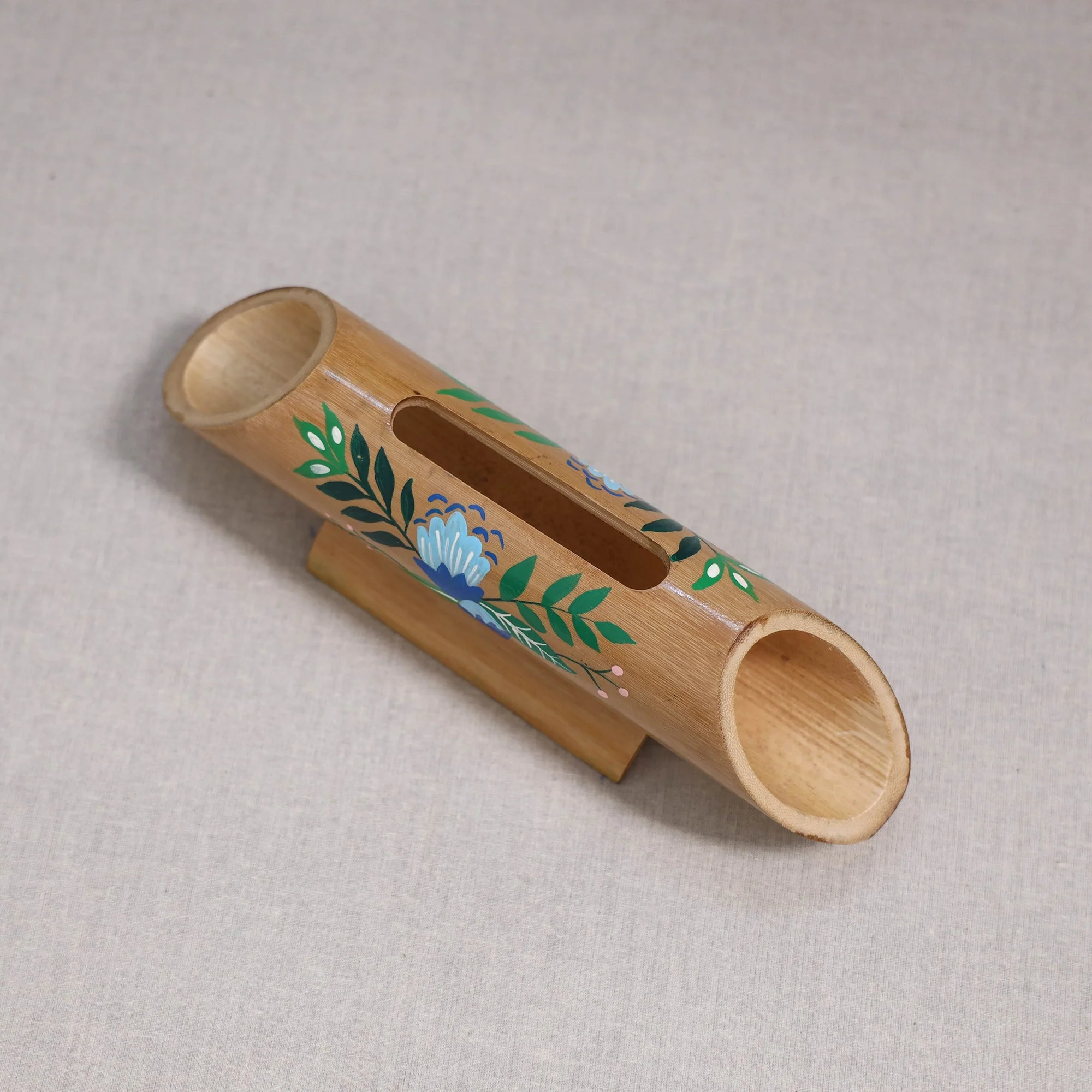 Brown - Pichwai Handpainted Hand Carved Natural Bamboo Wood Phone Audio Amplifier Speaker 12 - Image 5