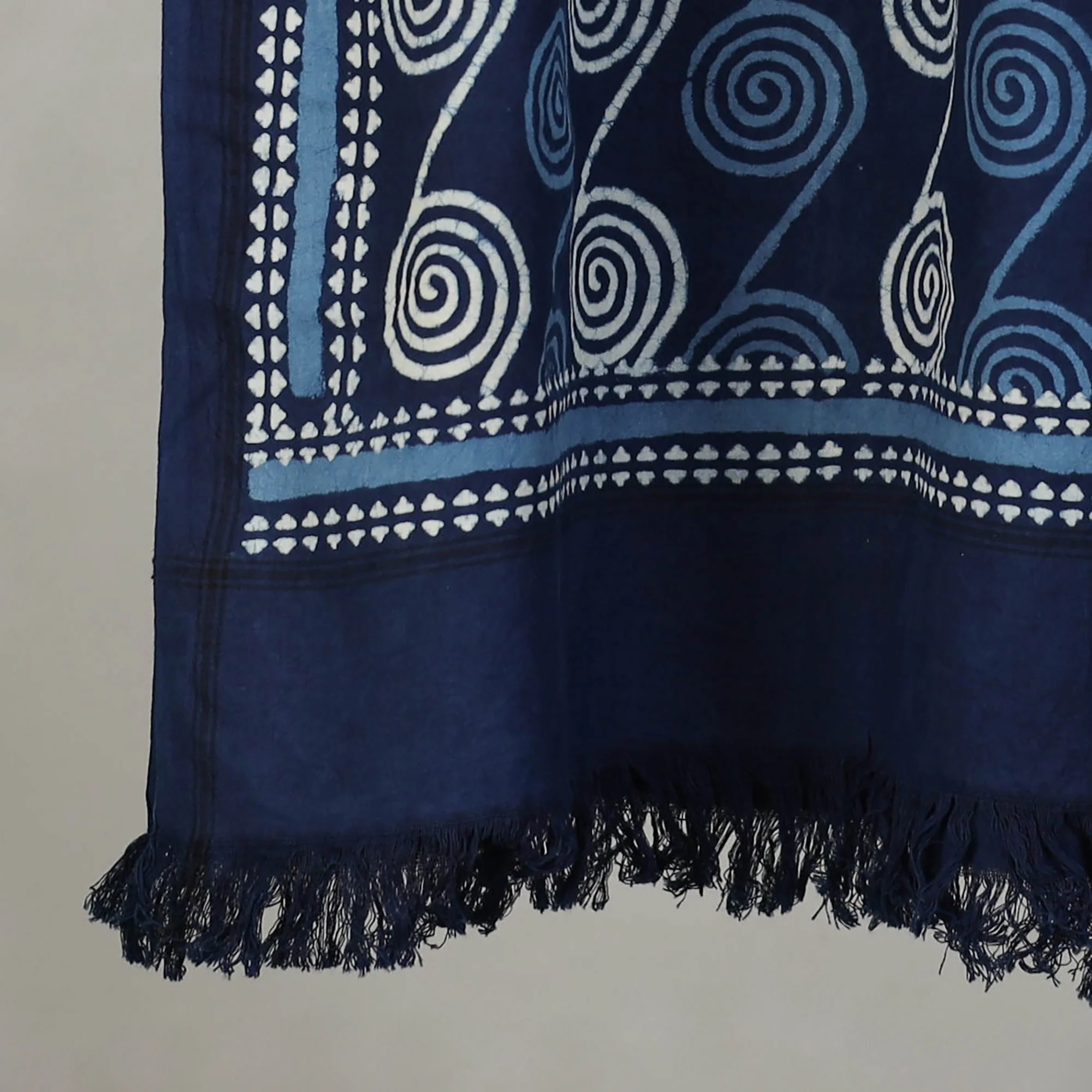 Blue - Pipad Hand Block Print Natural Dyed Pure Handloom Cotton Towel 08 - Image 3