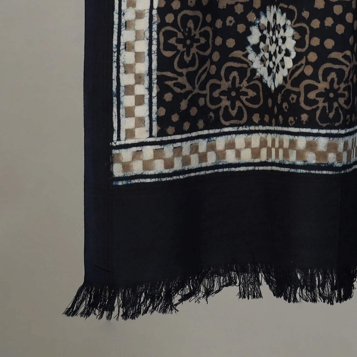 Brown - Pipad Hand Block Print Natural Dyed Pure Handloom Cotton Towel 14 - Image 3