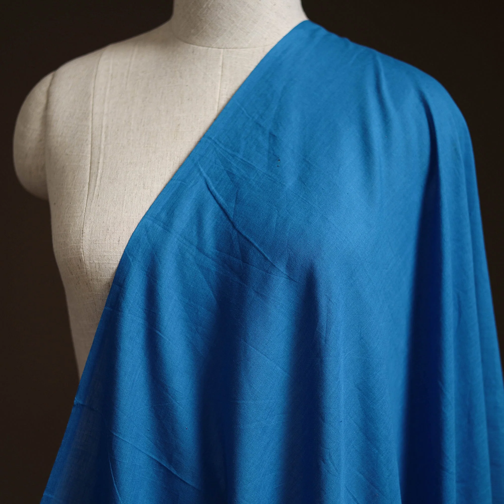 Blue - Plain Cotton Fabric 23 - Image 2