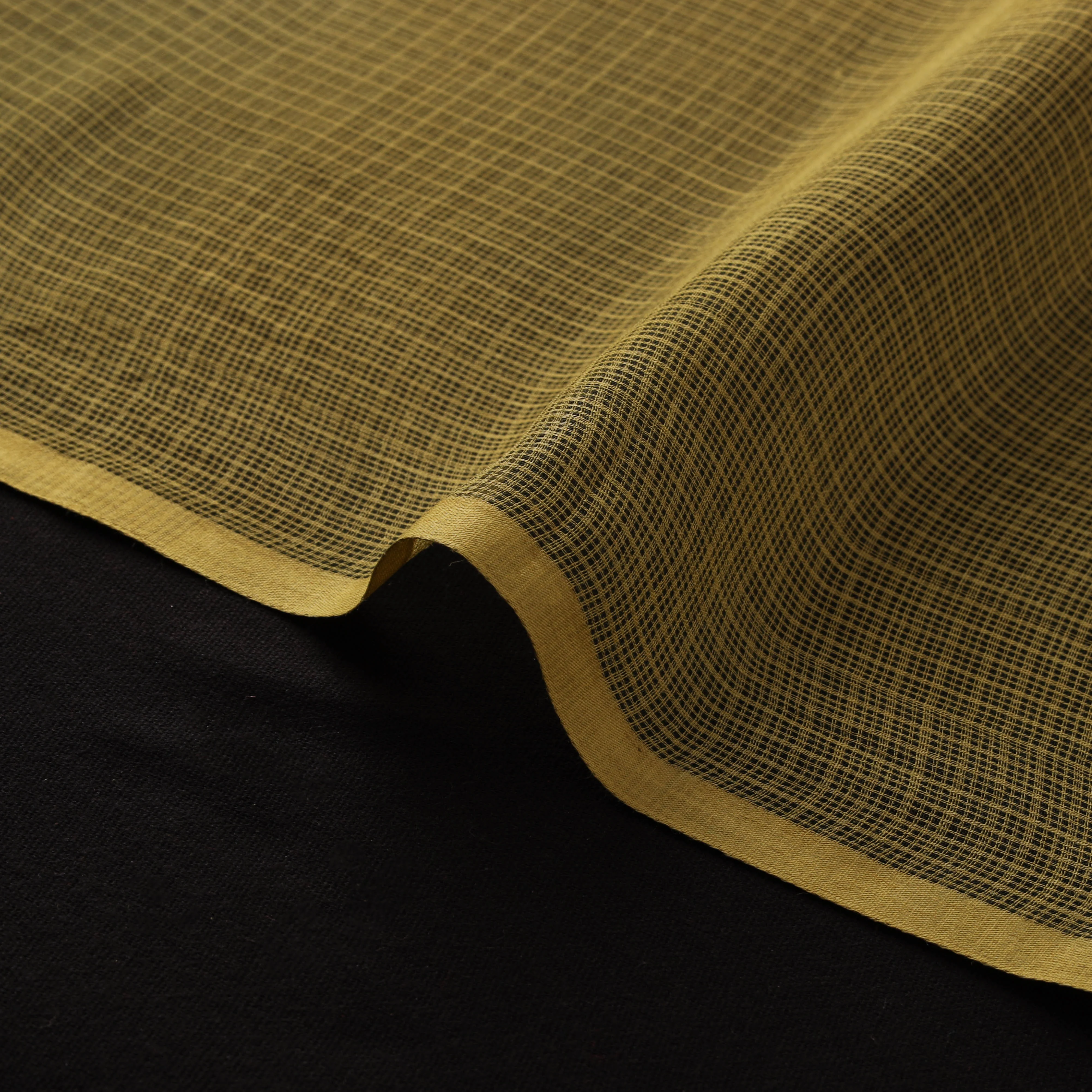 Green - Plain Kota Doria Cotton Fabric 12 - Image 4