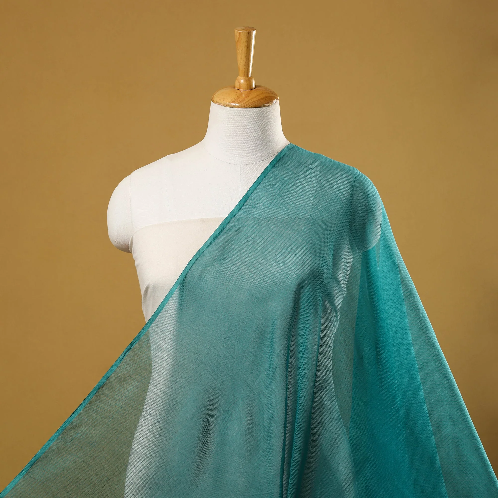Green - Plain Kota Doria Cotton Fabric 04
