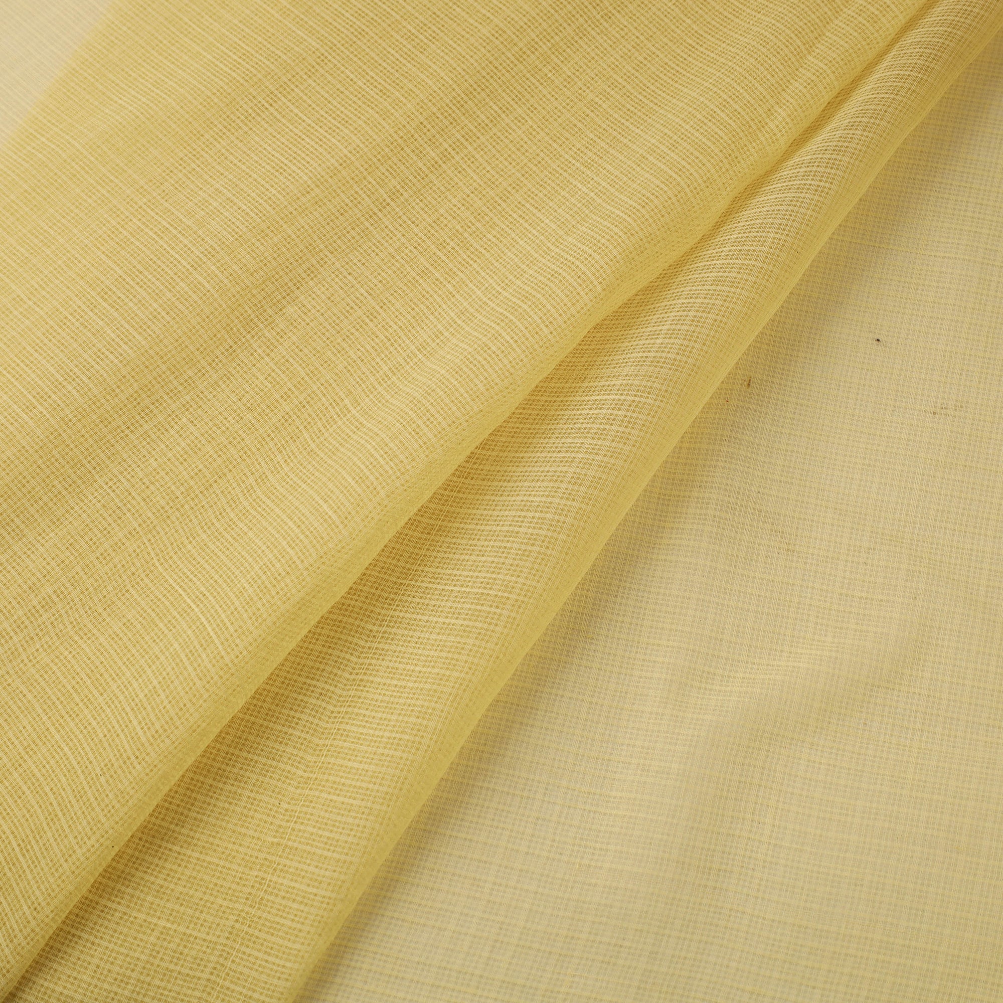 Yellow - Plain Kota Doria Cotton Fabric 07 - Image 2