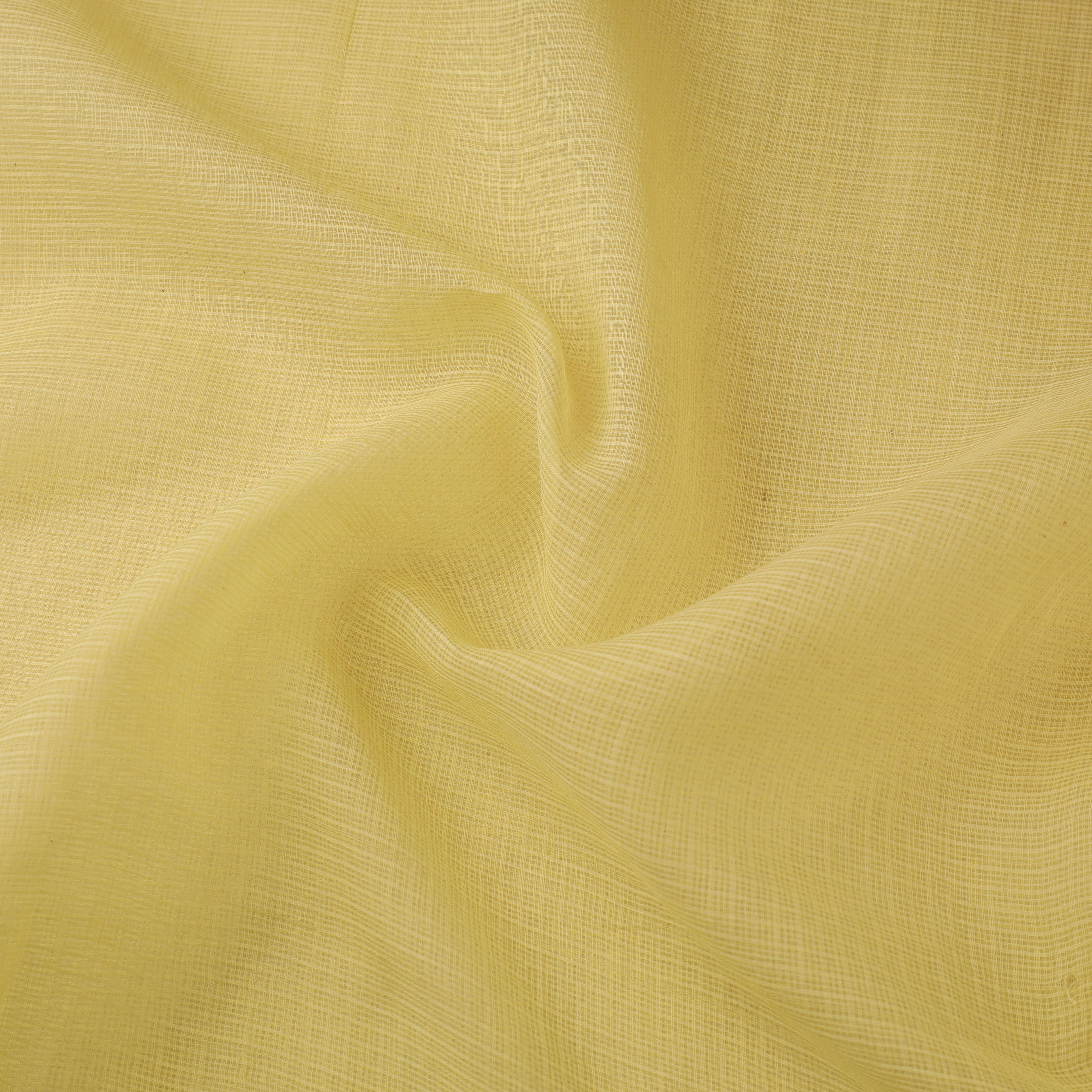Yellow - Plain Kota Doria Cotton Fabric 07 - Image 3