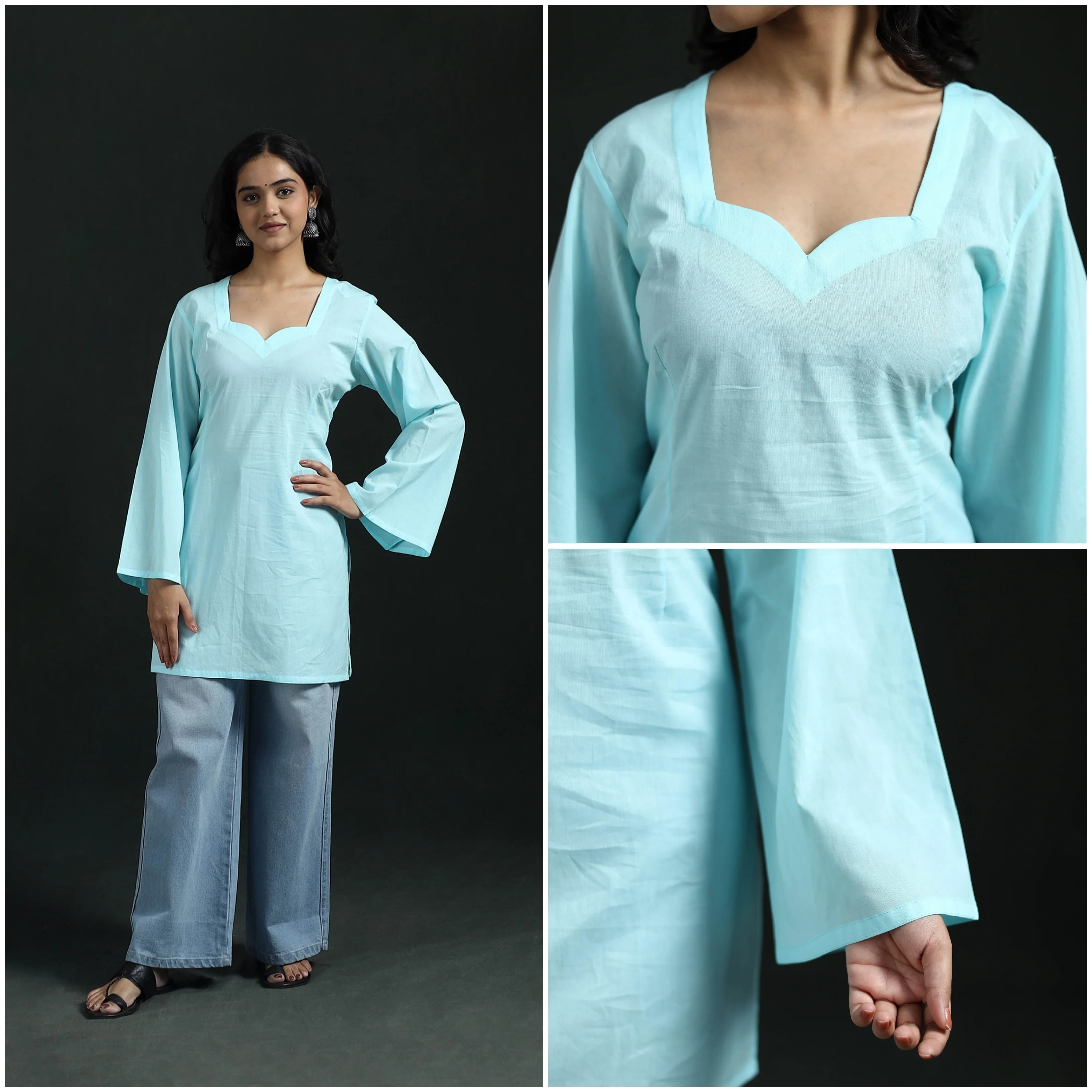 Plain Cotton Short Kurta for Women 22 - Image 4