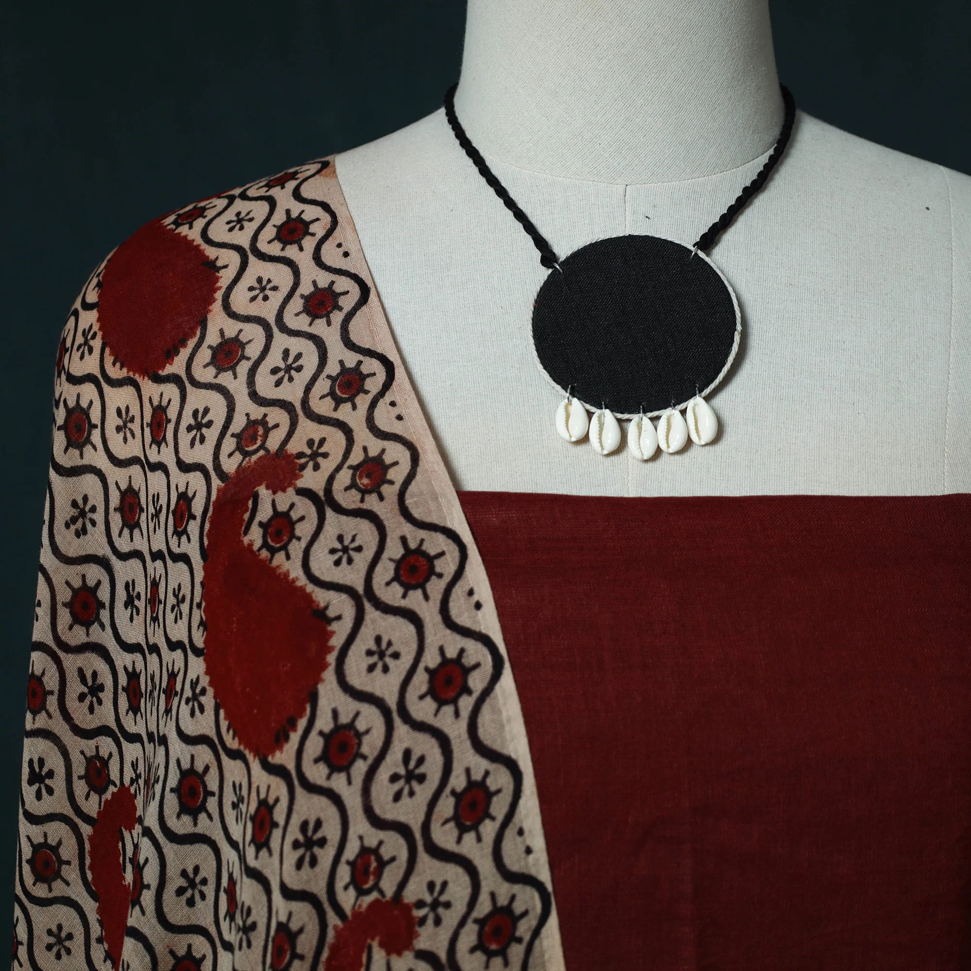 Plain Flex Cotton 2pc Unstitched Dress Material Kurta Set with Jewellery Set 26 - Image 3