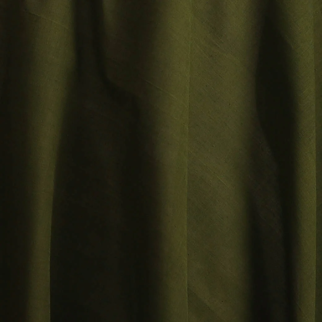 Green - Plain Handloom Mangalagiri Cotton Fabric 07 - Image 3