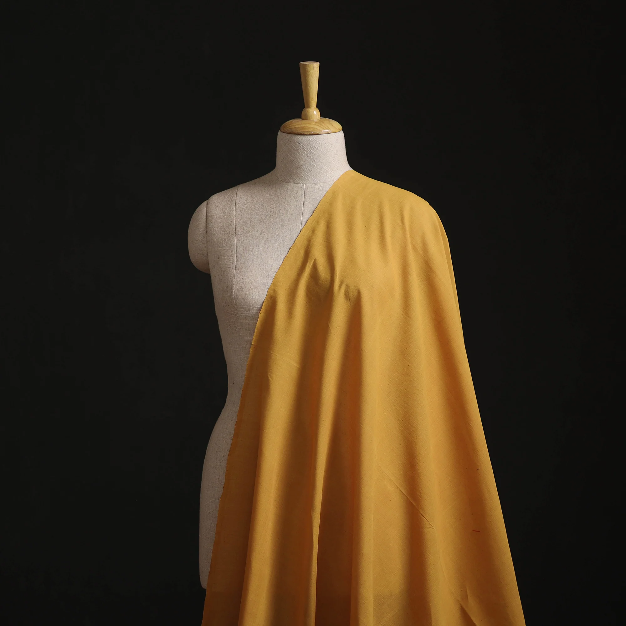 Yellow - Plain Handloom Mangalagiri Cotton Fabric 11