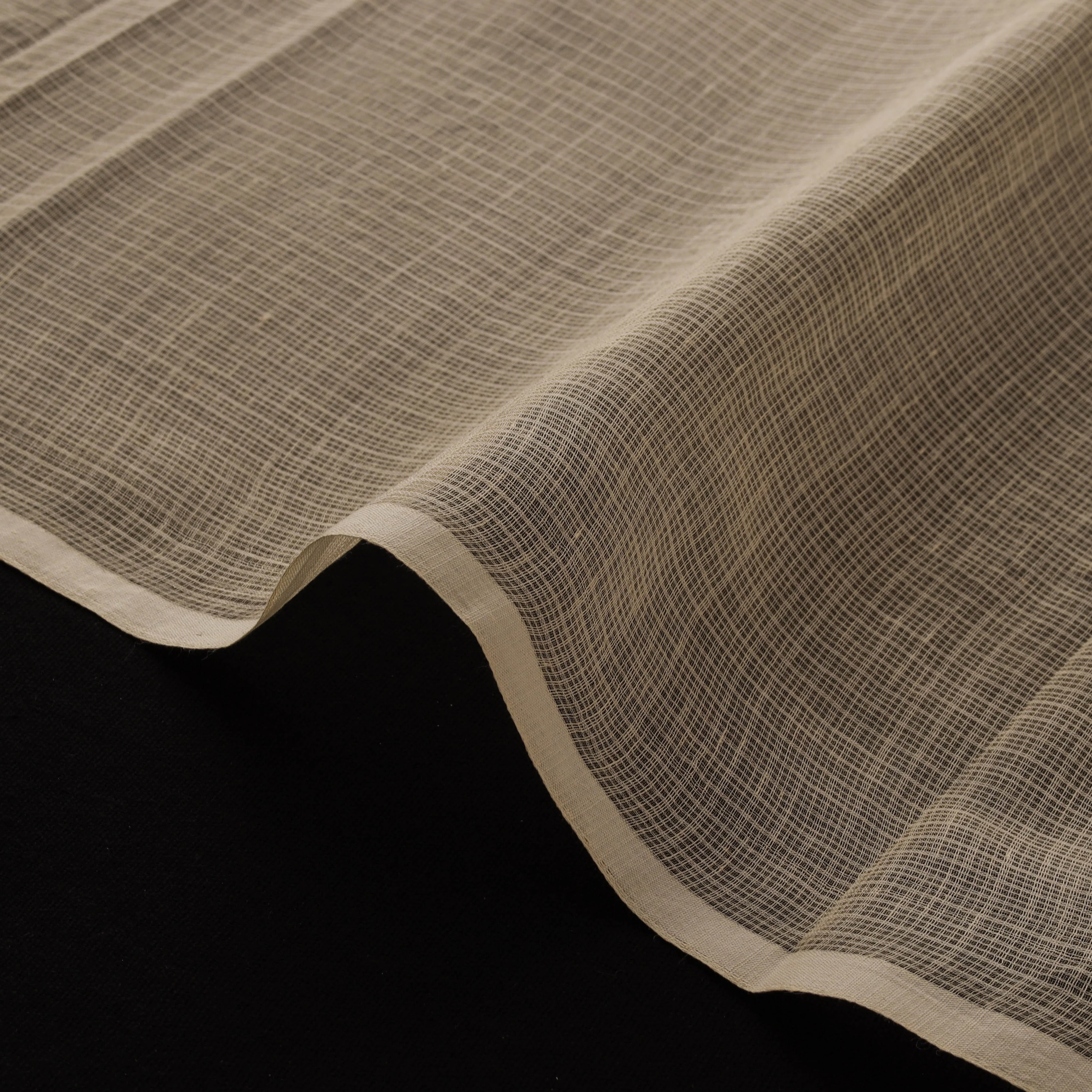 Beige - Plain Kota Doria Cotton Fabric 16 - Image 4