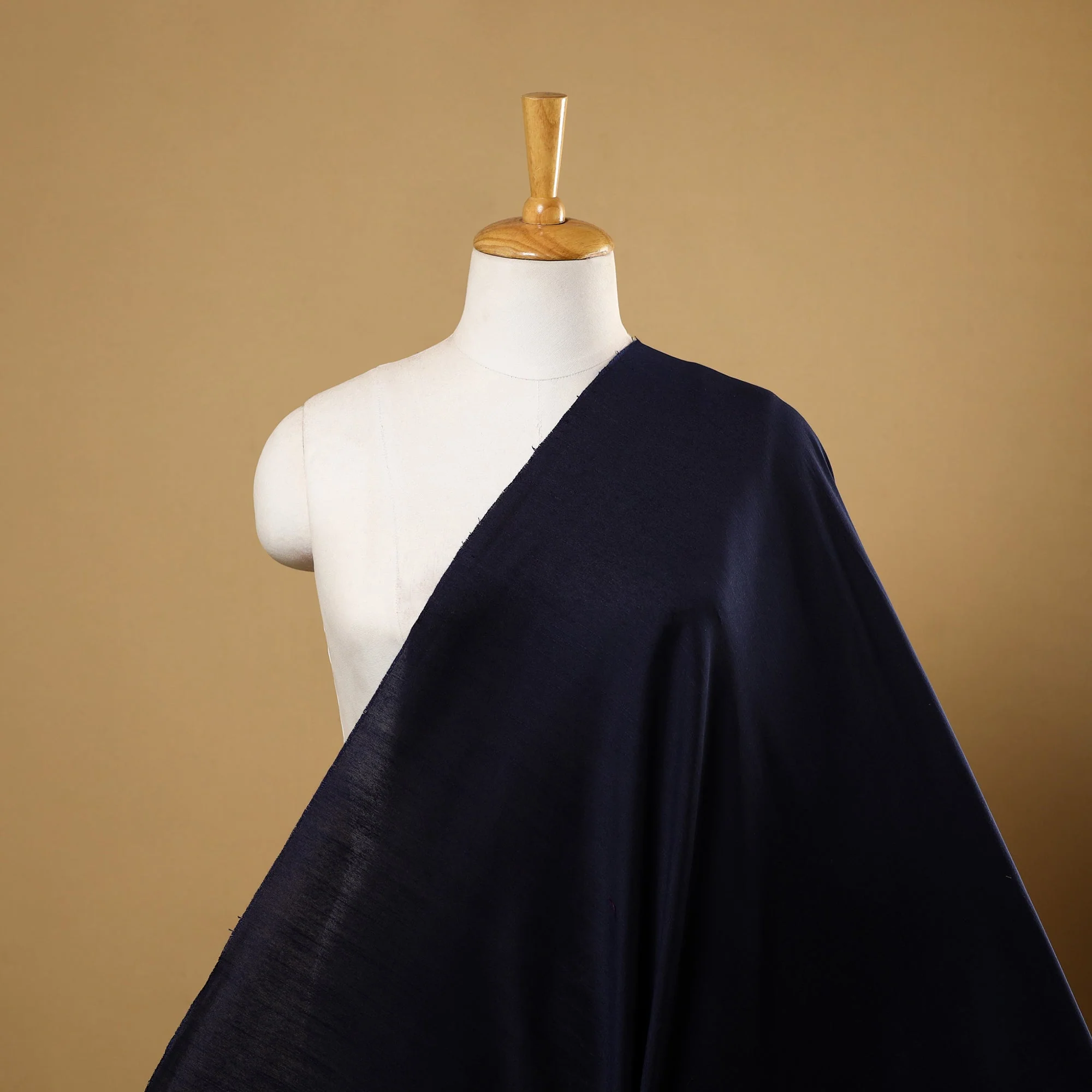Blue - Slub Silk Plain Fabric 07