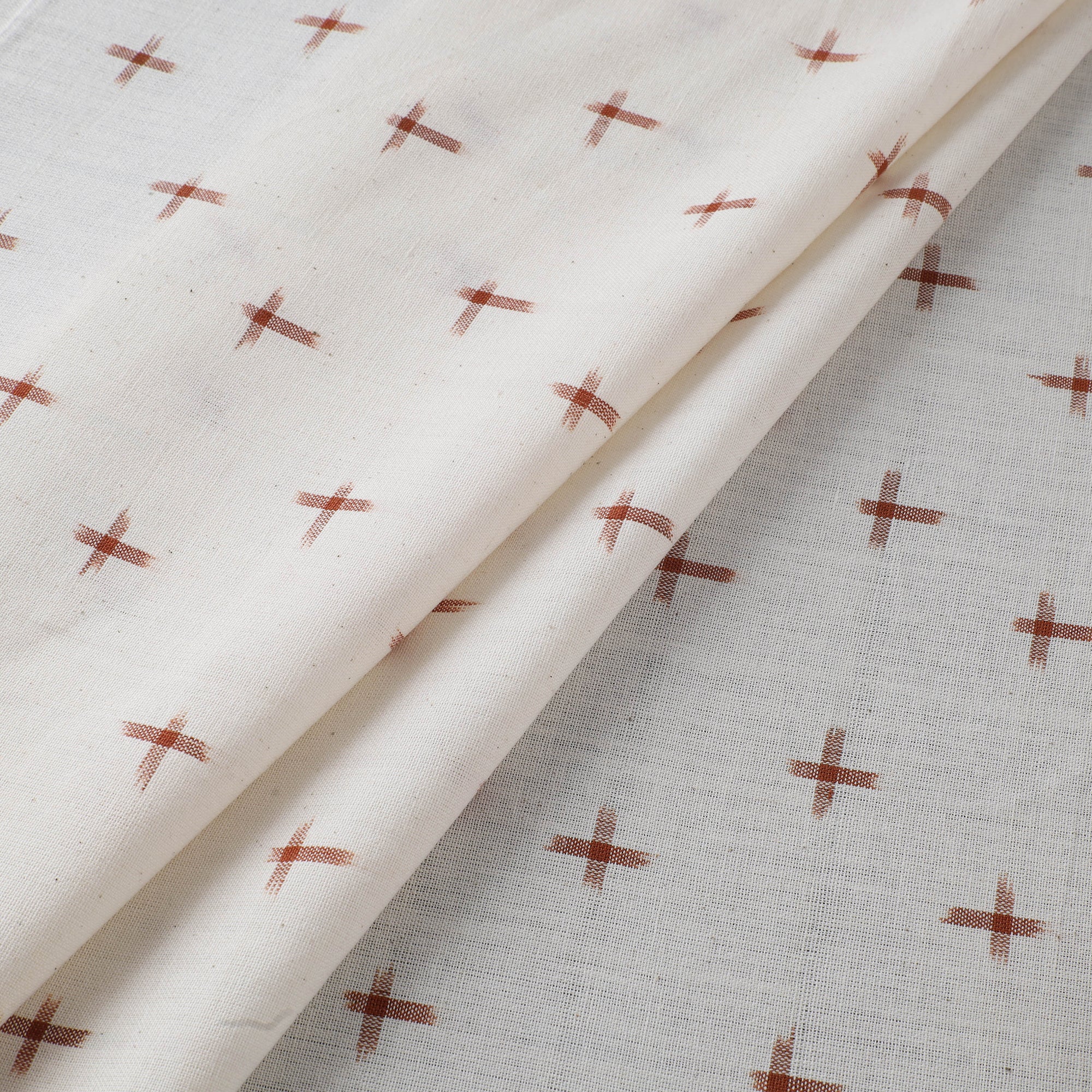 White - Pochampally Double Ikat Cotton Fabric 04 - Image 2