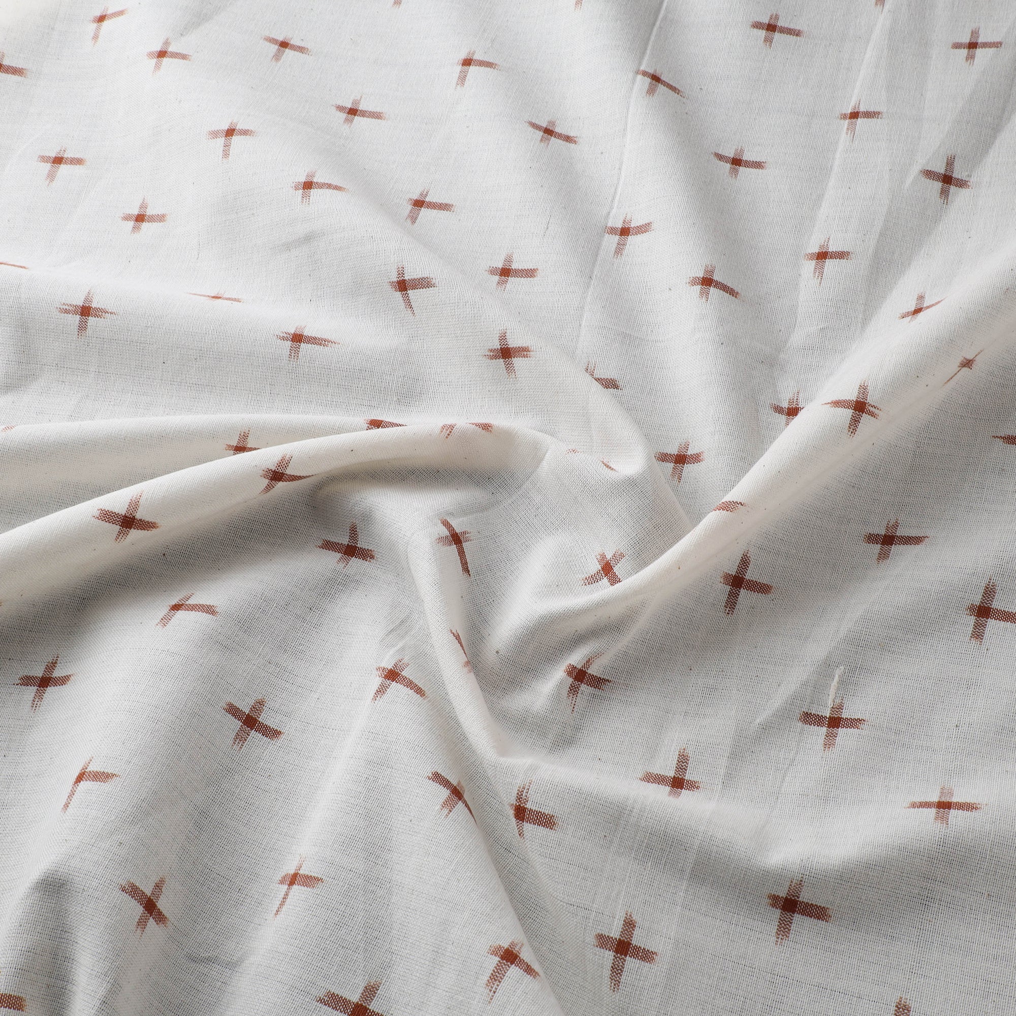 White - Pochampally Double Ikat Cotton Fabric 04 - Image 3