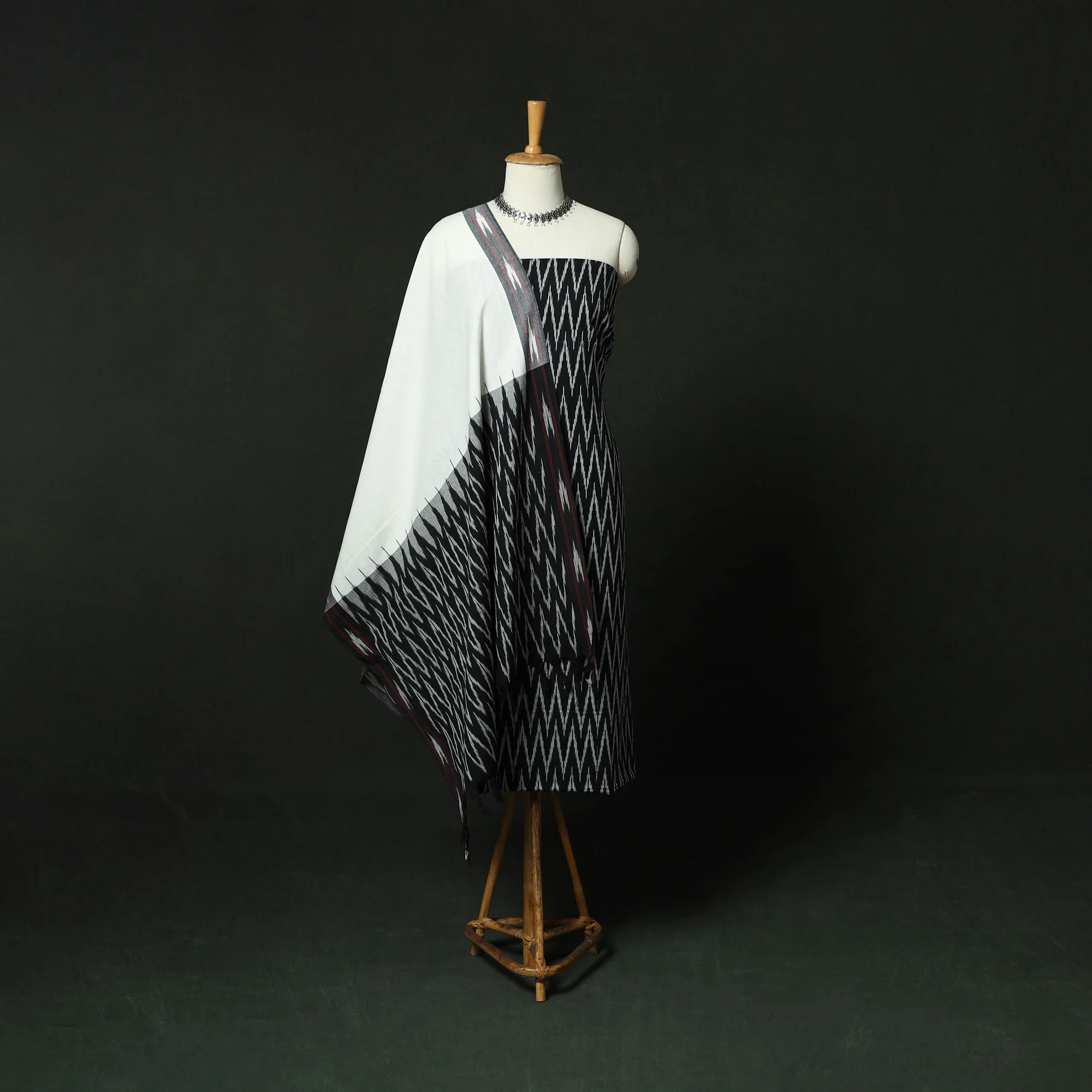 Pochampally Ikat Cotton 3pc Unstitched Dress Material Suit Set 17