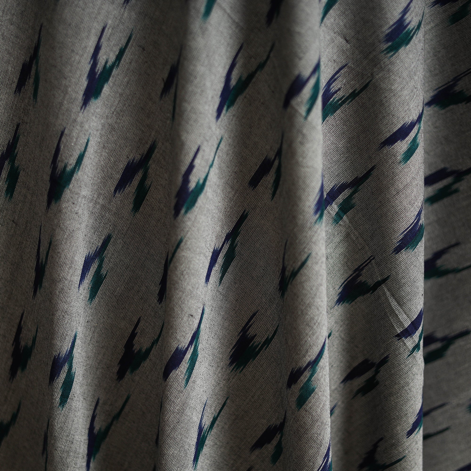Grey - Pochampally Ikat Cotton Fabric 04 - Image 3