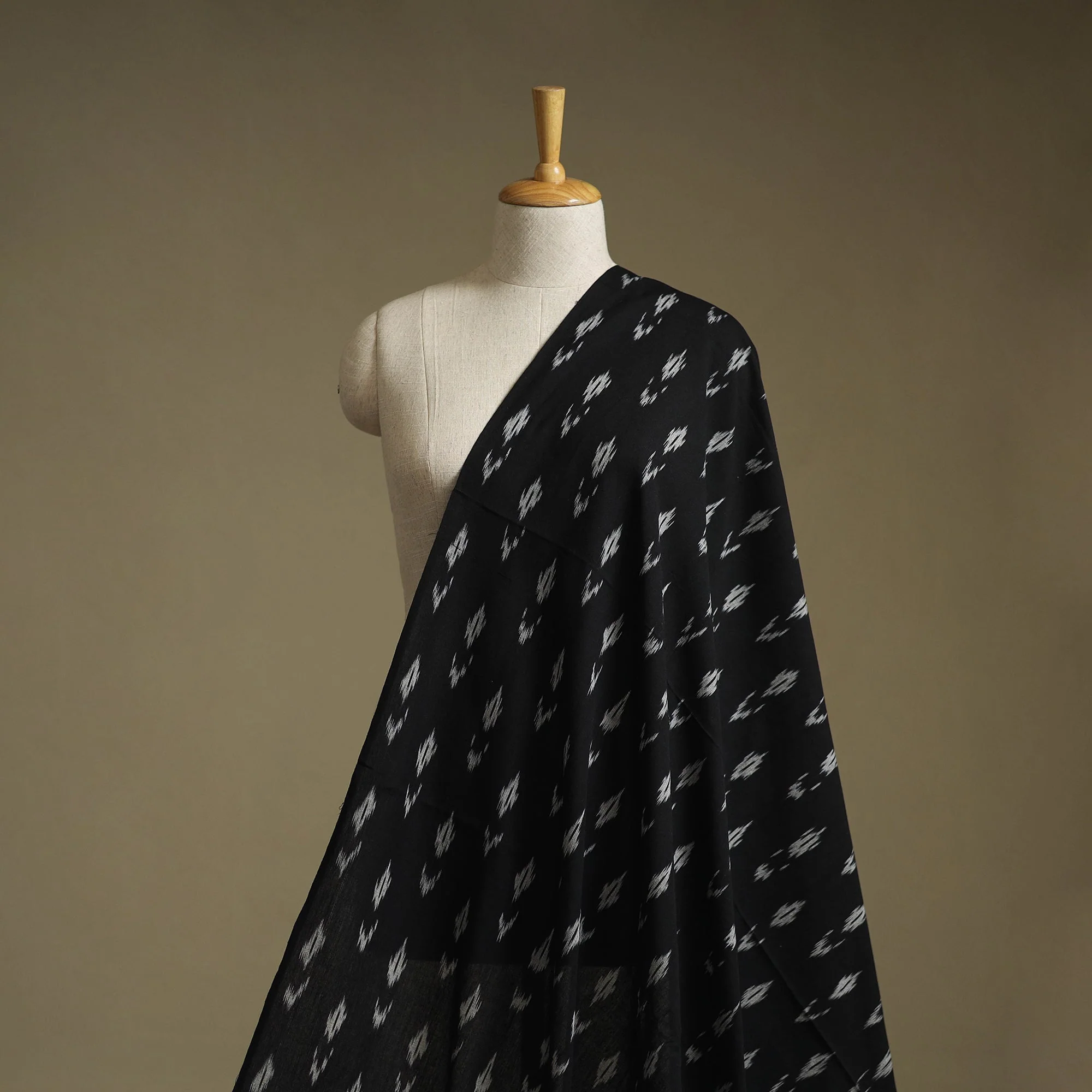 Black - Pochampally Ikat Cotton Fabric 20