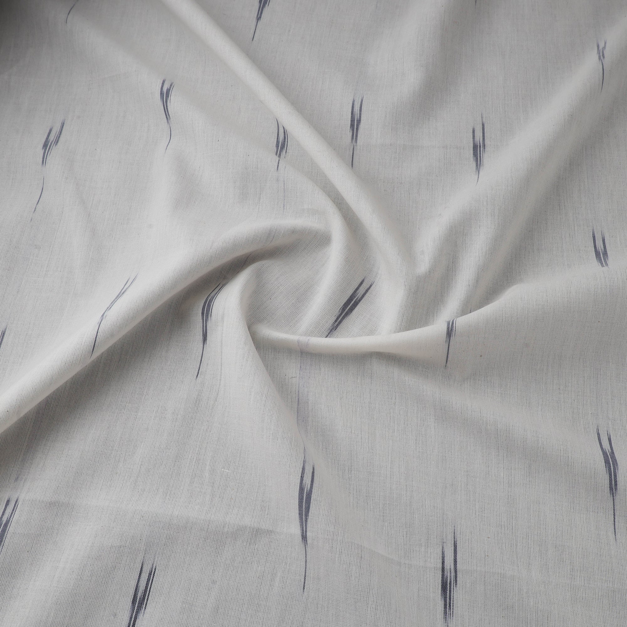 White - Pochampally Ikat Cotton Fabric 24 - Image 3