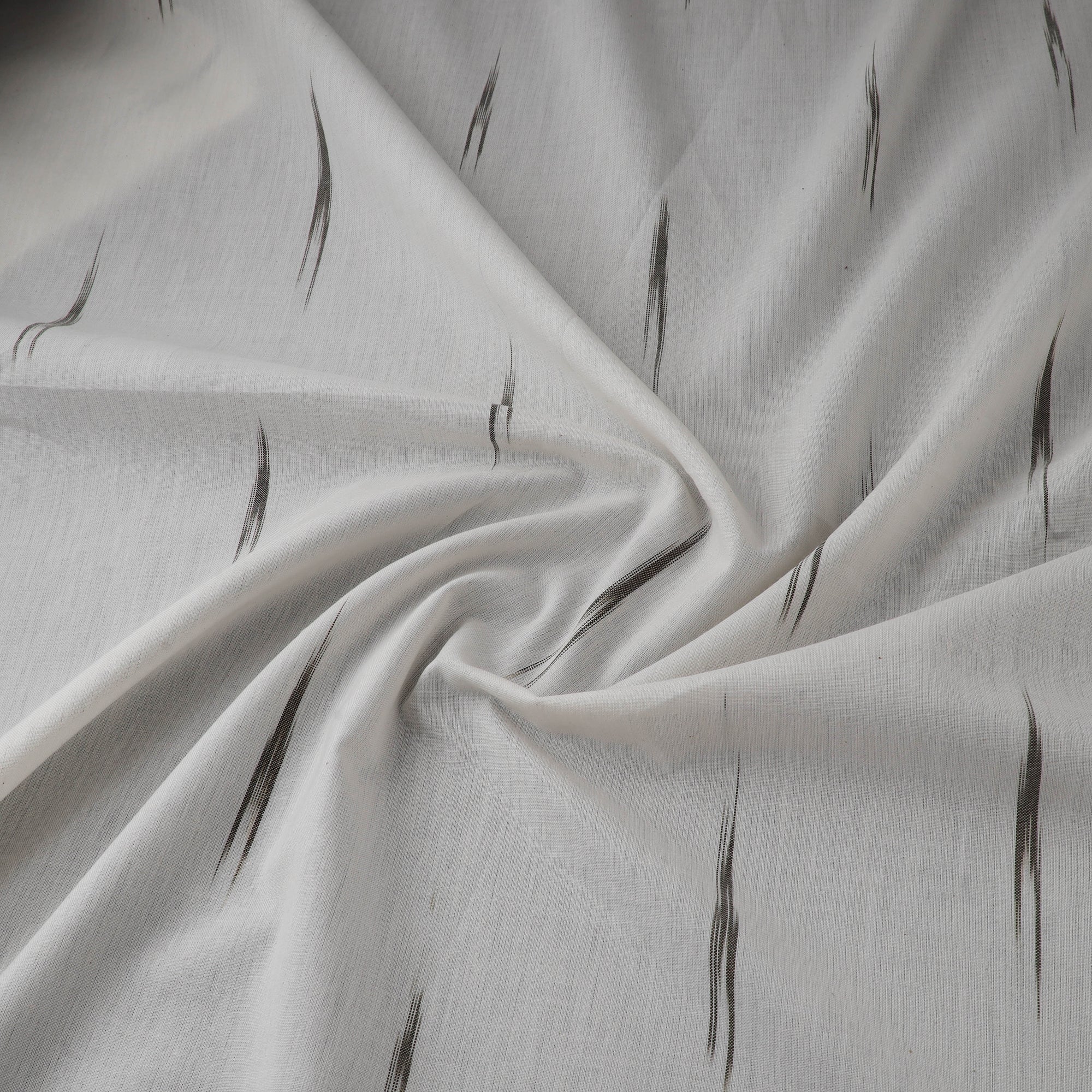 White - Pochampally Ikat Cotton Fabric 25 - Image 3