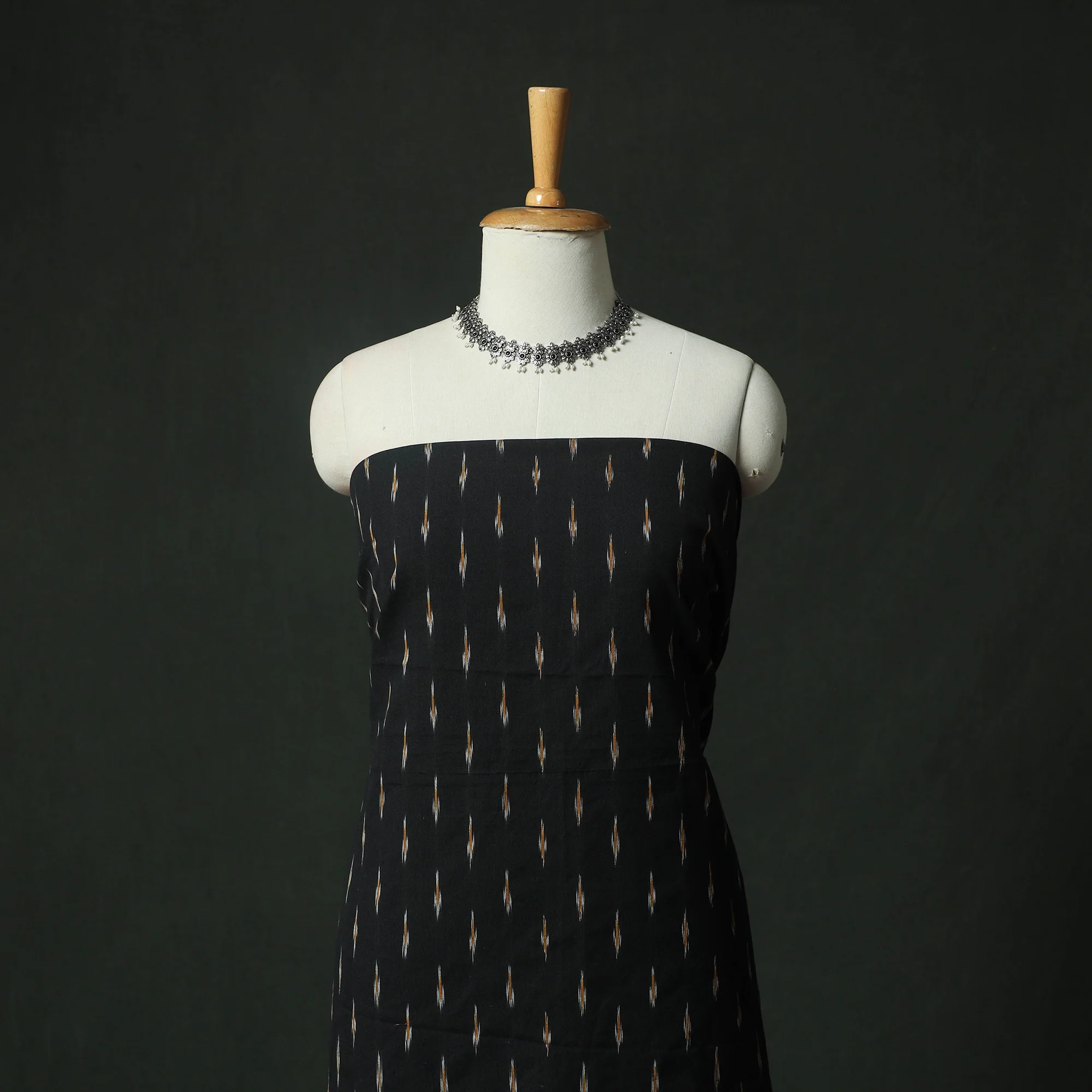 Pochampally Ikat Weave Cotton 2pc Unstitched Dress Material Kurta Set 09 - Image 2