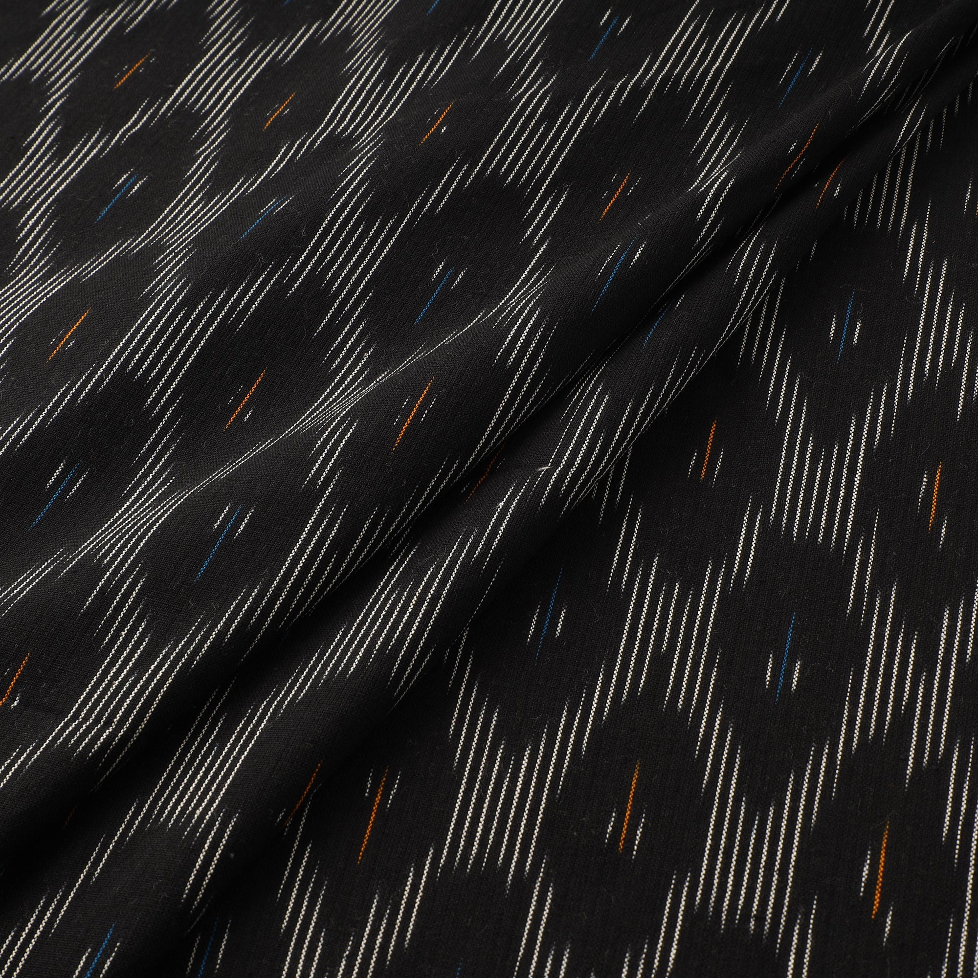 Black - Pochampally Ikat Weave Cotton Fabric 04 - Image 2