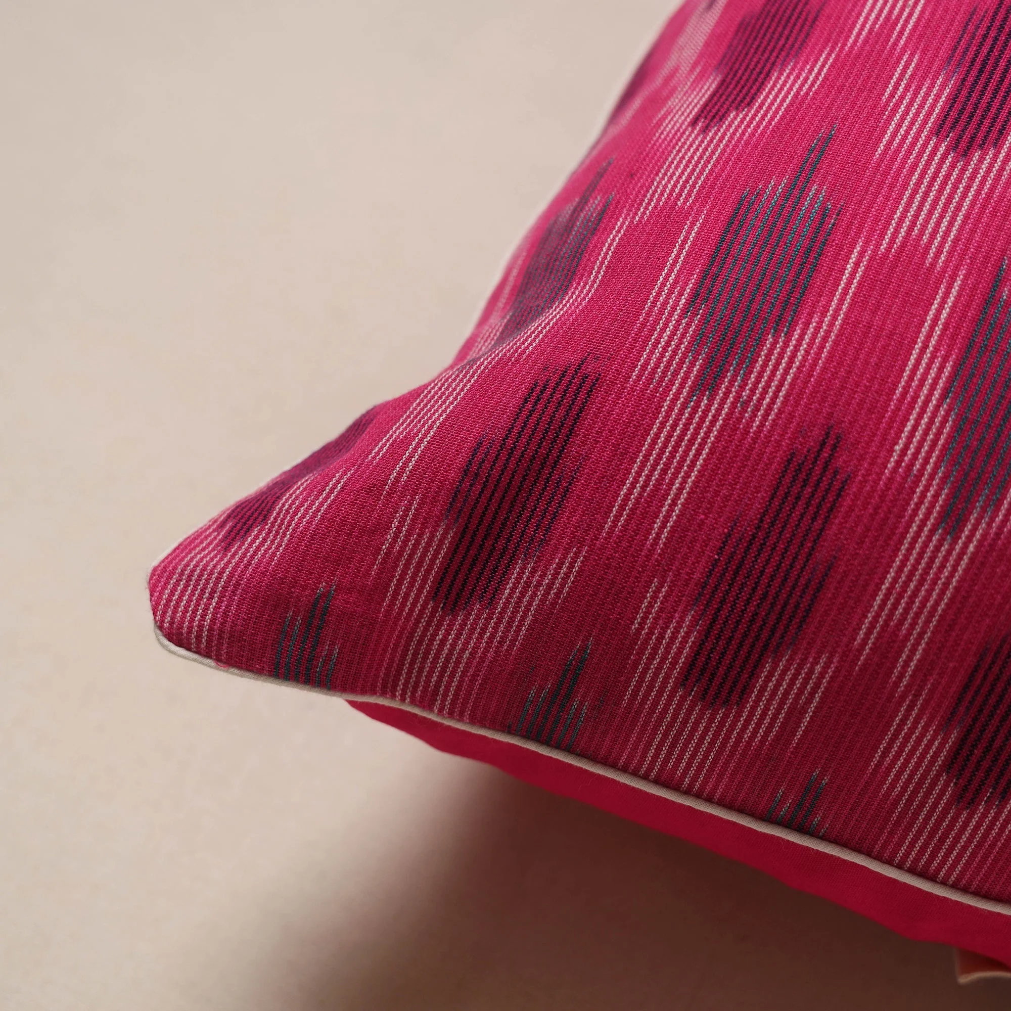 Pink - Pochampally Ikat Weave Cushion Cover 16 - Image 2
