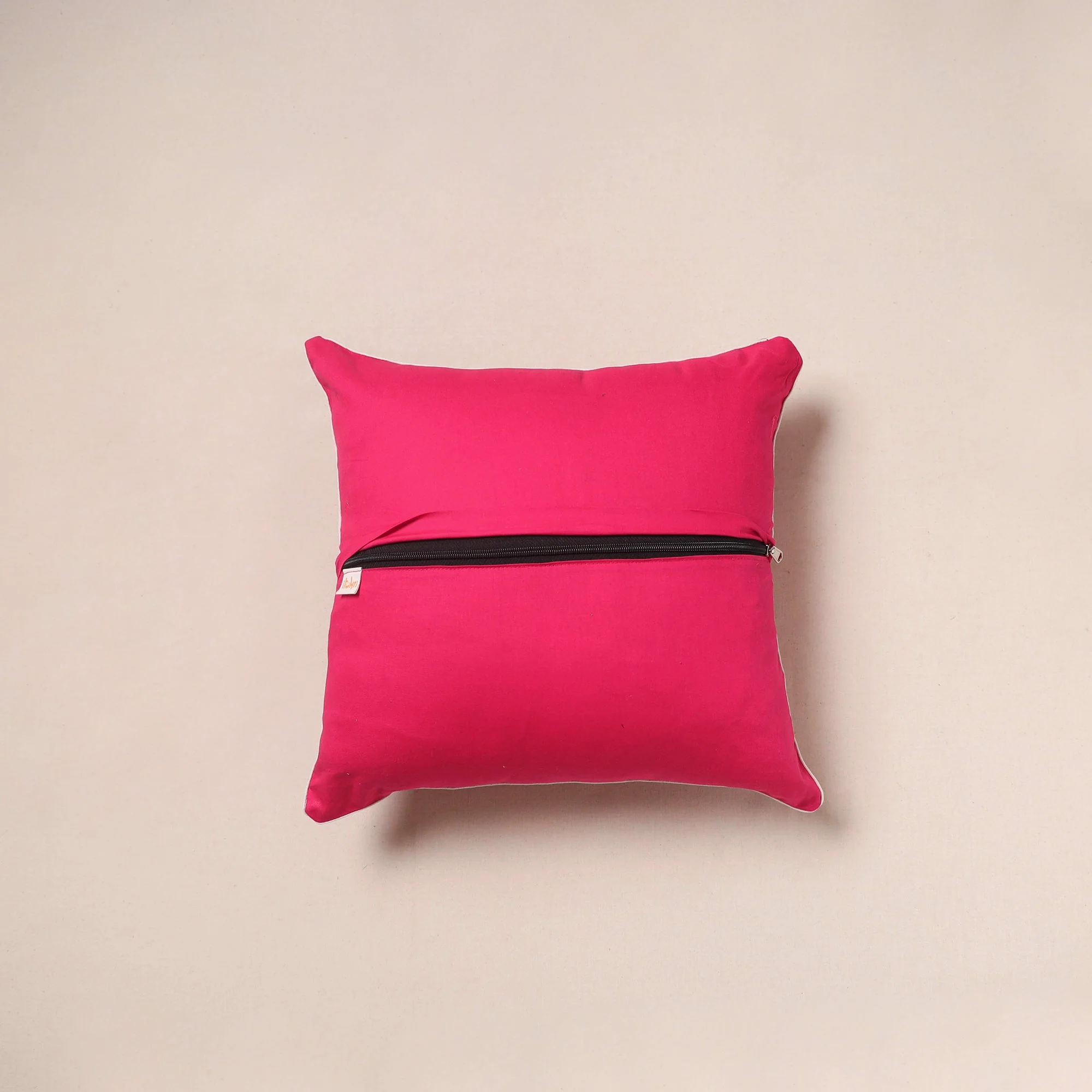 Pink - Pochampally Ikat Weave Cushion Cover 16 - Image 3