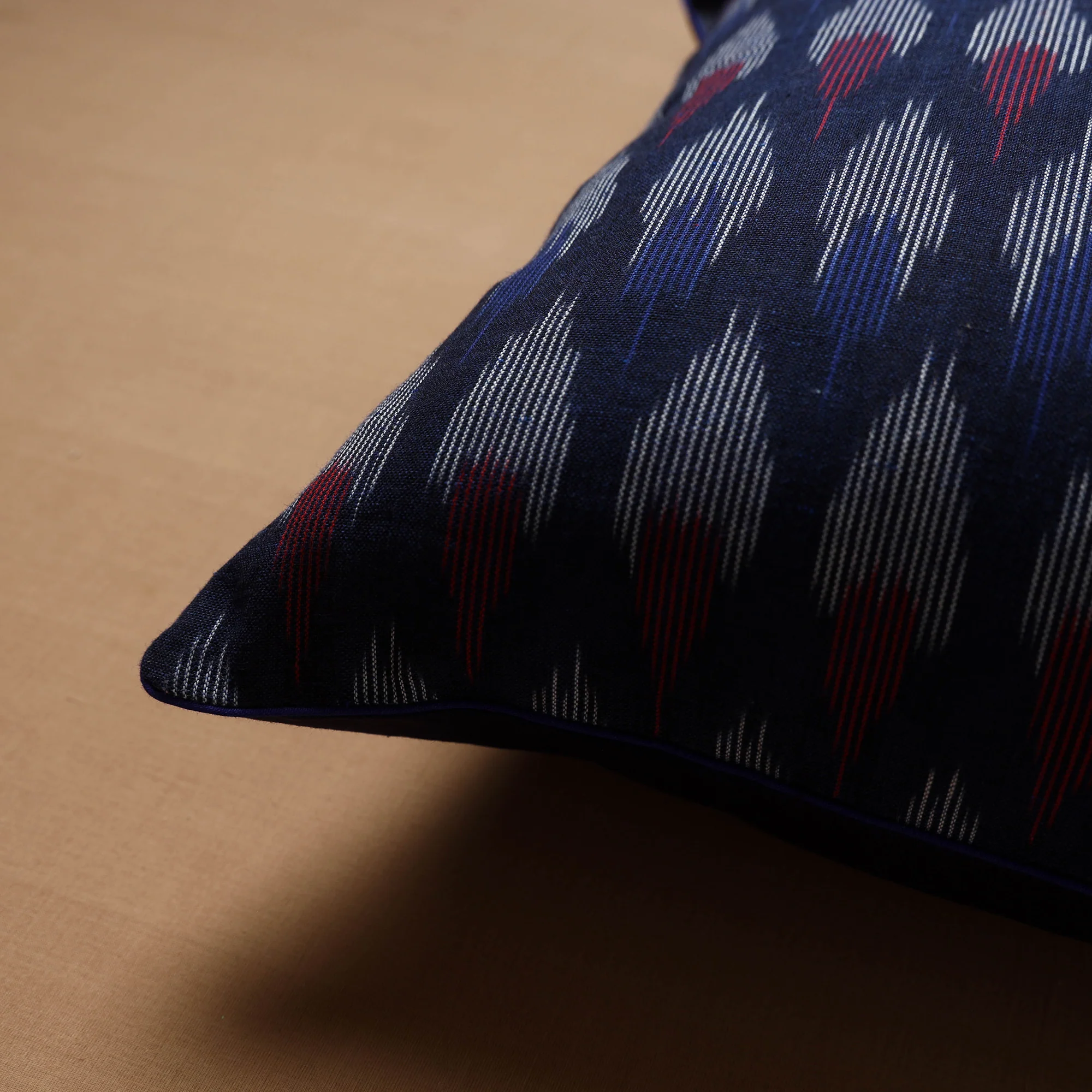 Blue - Pochampally Ikat Weave Cushion Cover (16 x 16 in) 22 - Image 2