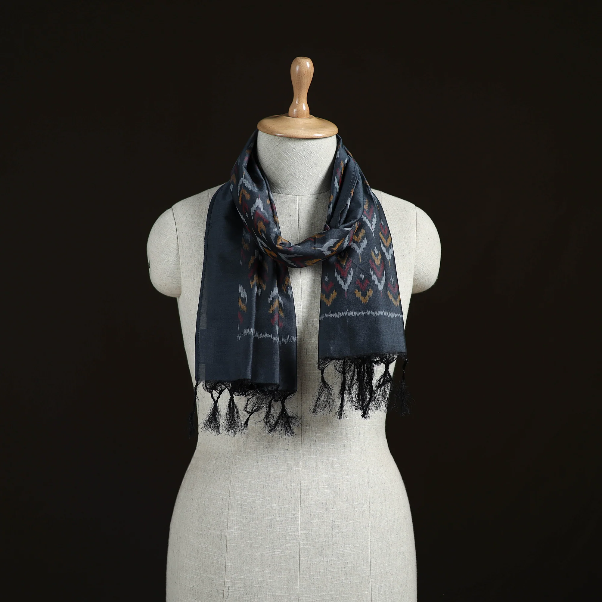 Blue - Pochampally Ikat Weave Sico Stole 31