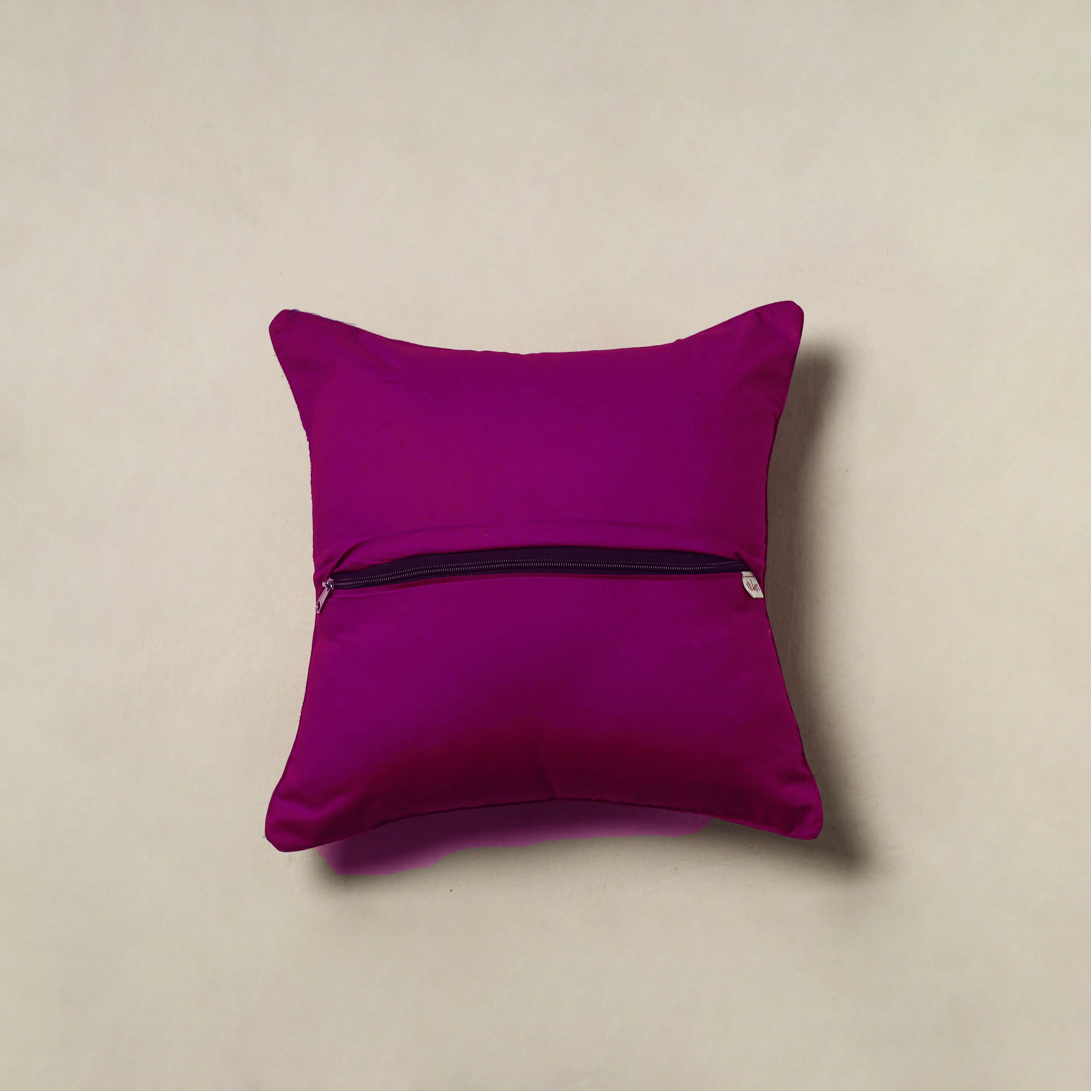Polka Dot Zari Buti Plain Cushion Cover (16 x 16 in) 18 - Image 2