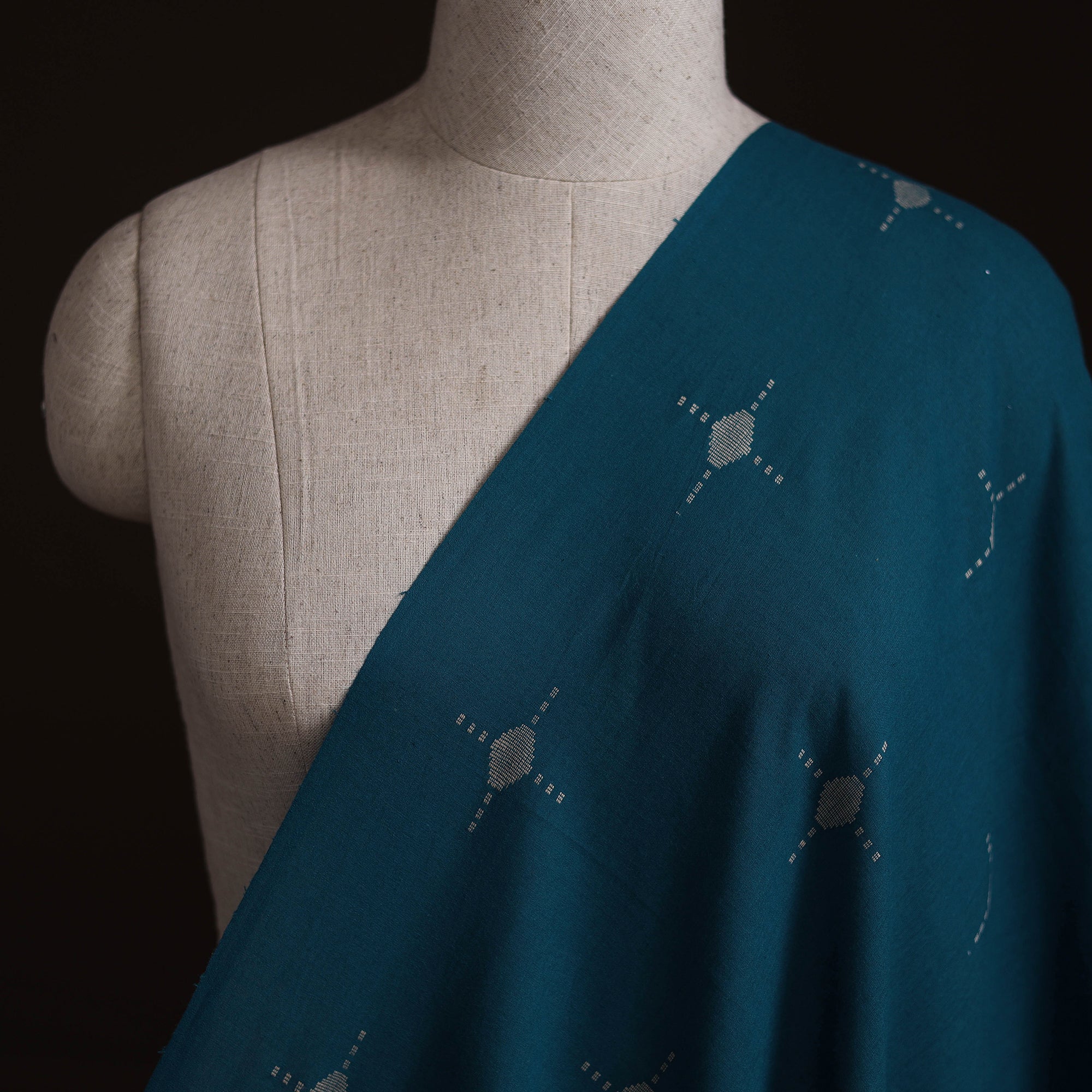 Blue - Prewashed Cotton Jacquard Fabric 01 - Image 2