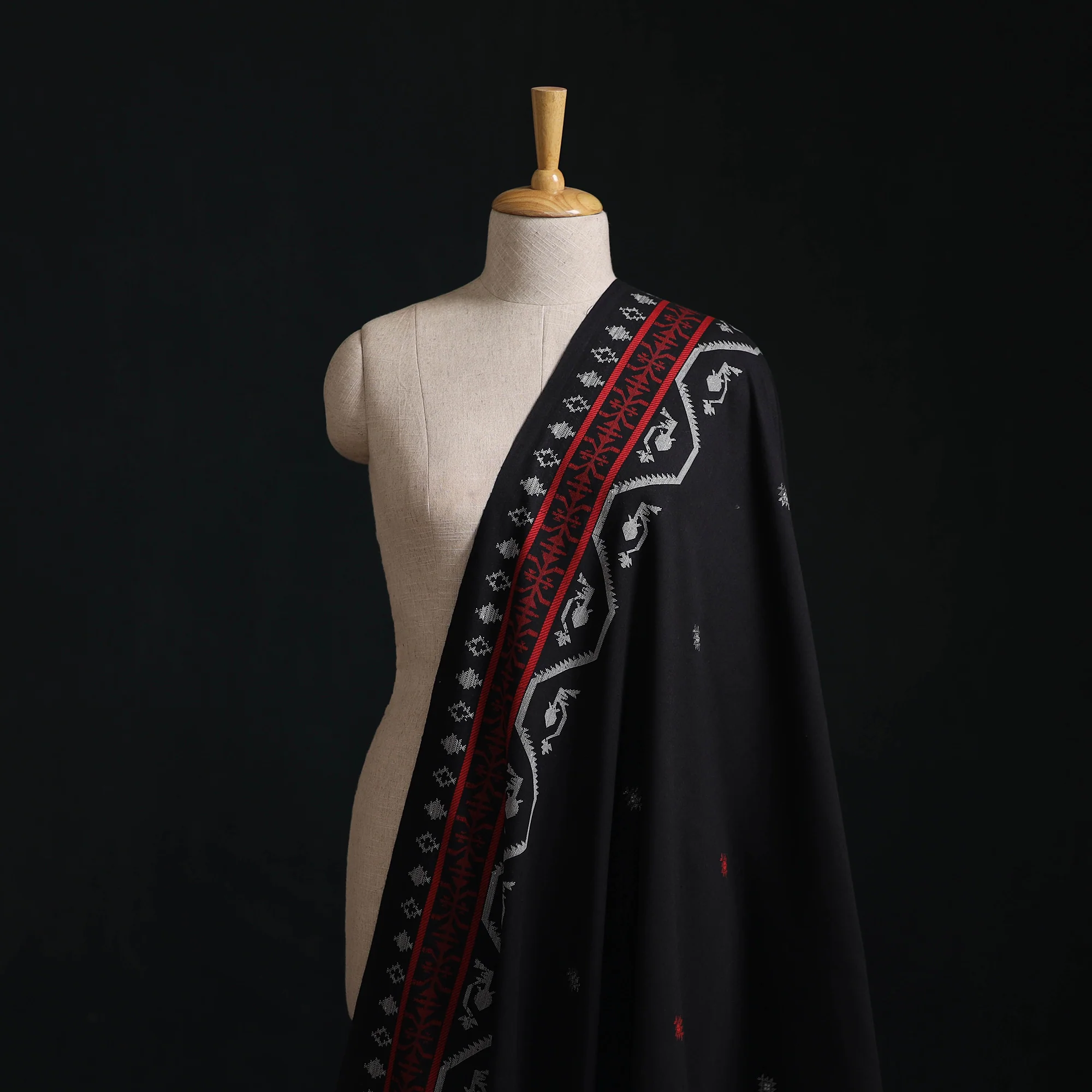 Black - Prewashed Cotton Jacquard Fabric 01