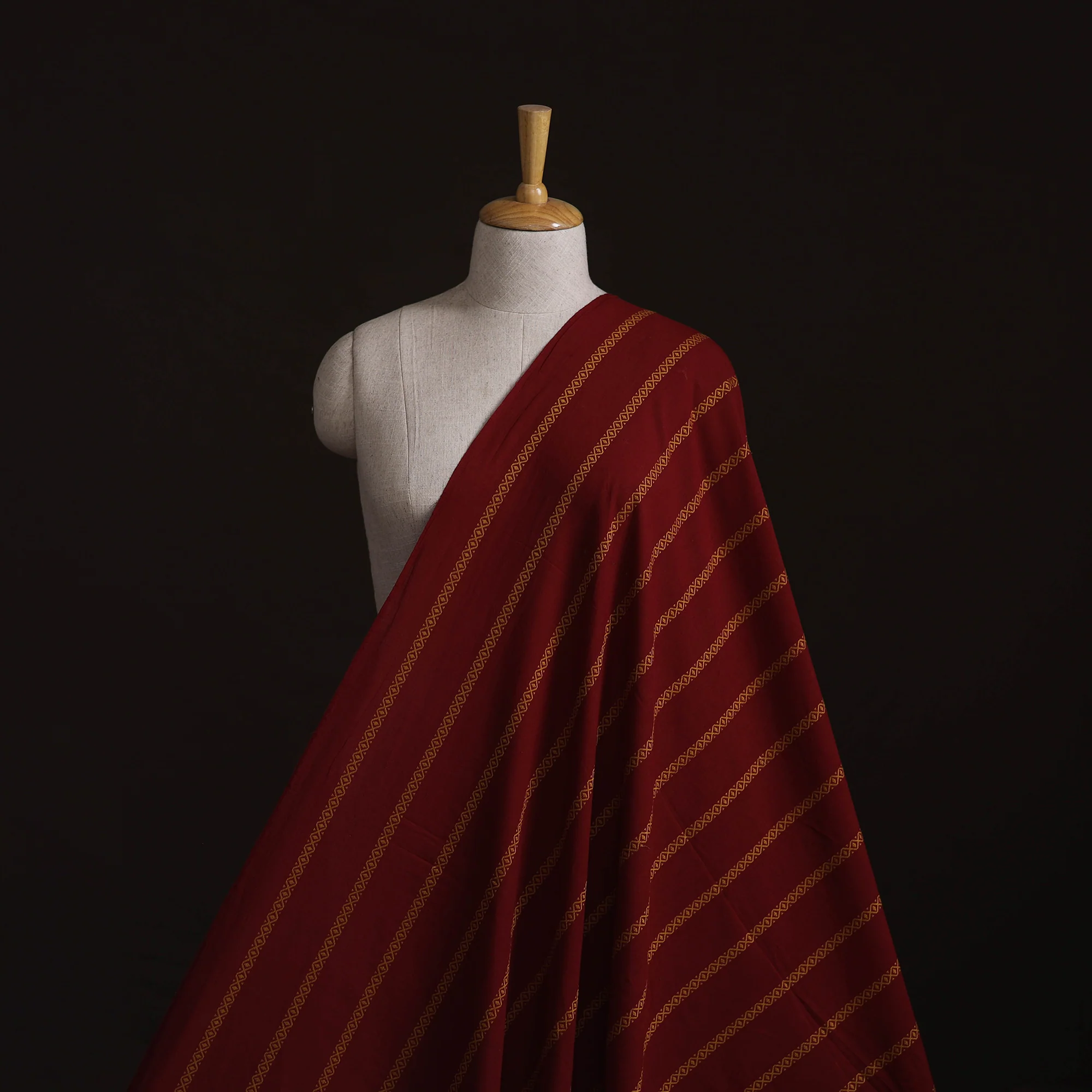 Maroon - Prewashed Cotton Jacquard Fabric 02