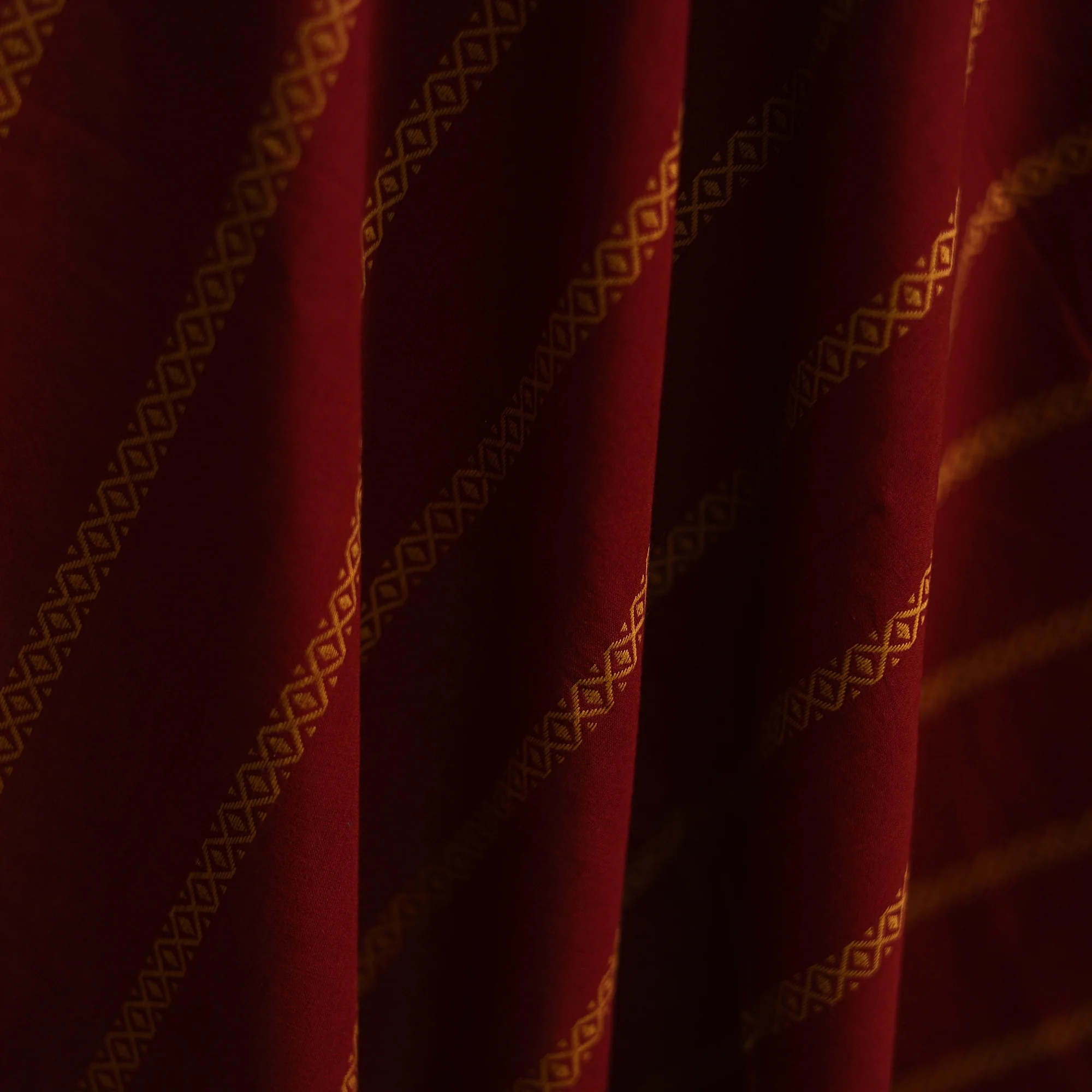 Maroon - Prewashed Cotton Jacquard Fabric 02 - Image 3