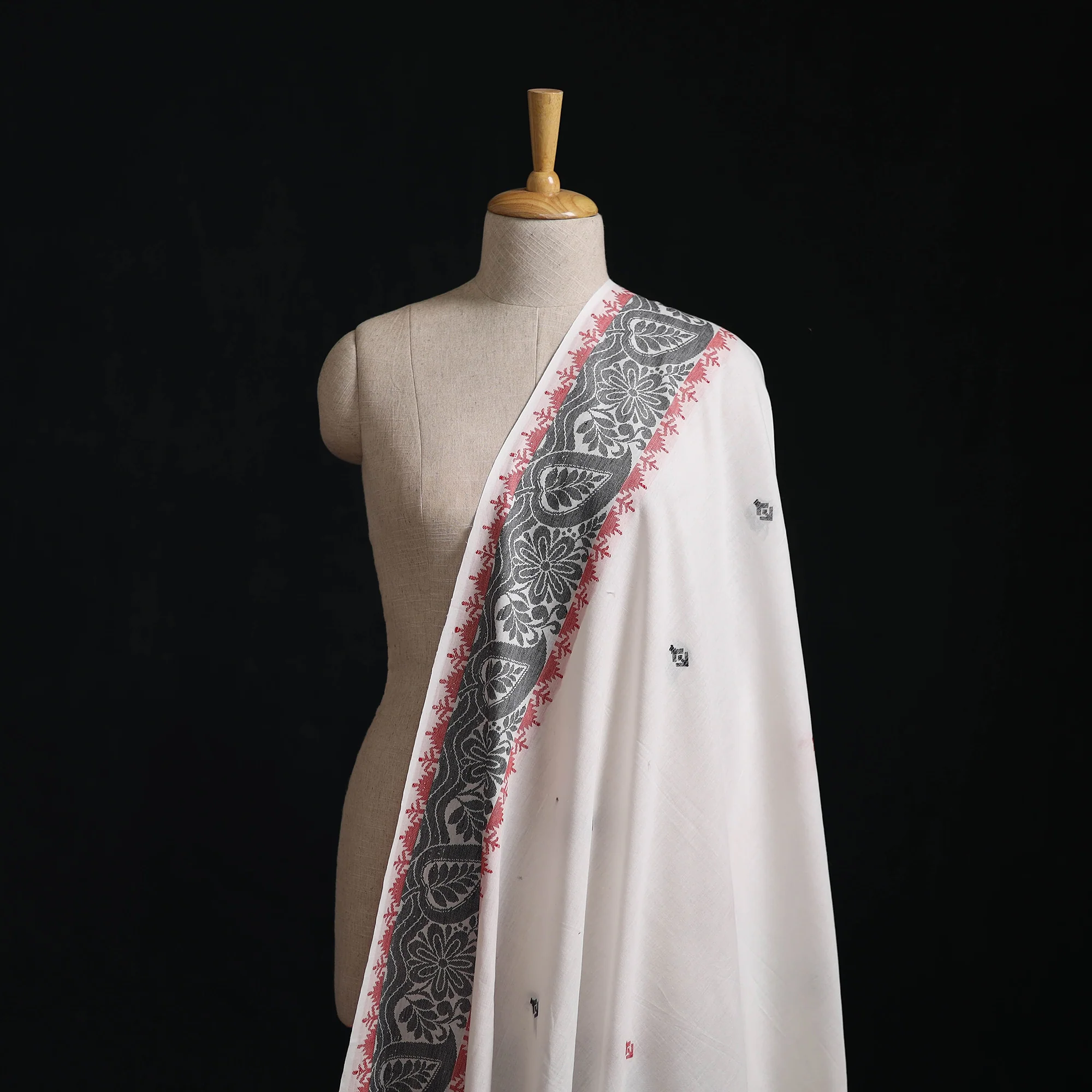 White - Prewashed Cotton Jacquard Fabric 02