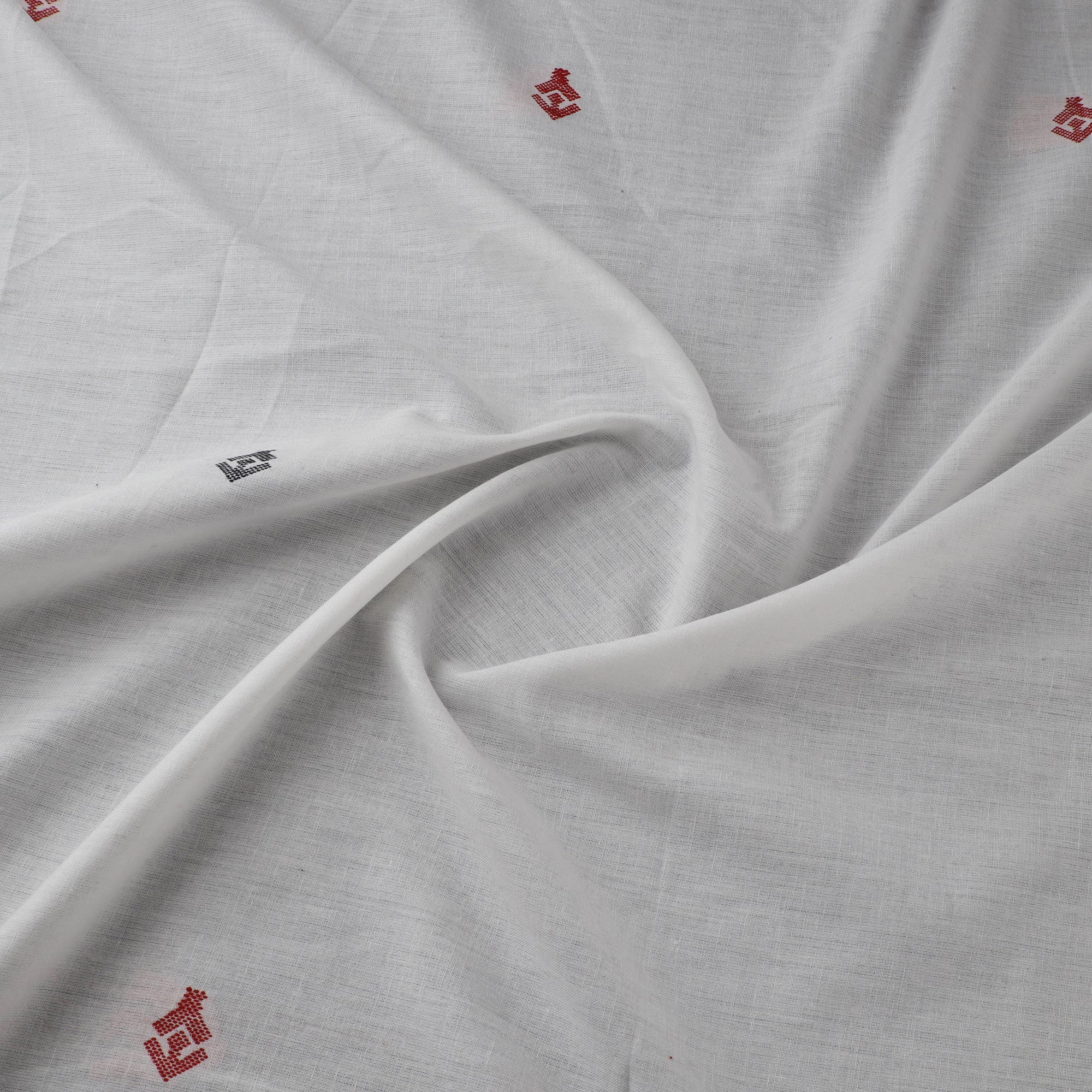 White - Prewashed Cotton Jacquard Fabric 02 - Image 3