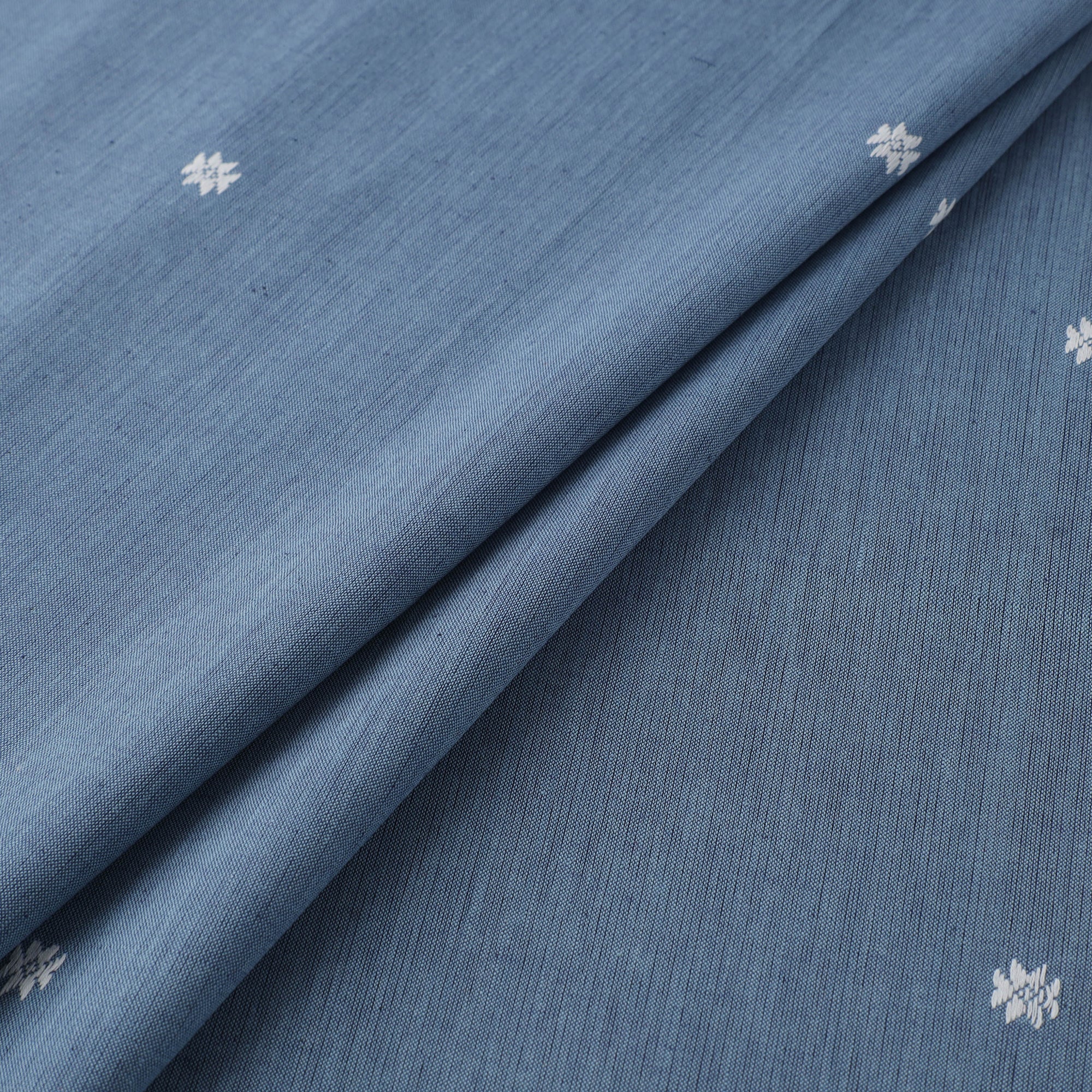 Blue - Prewashed Cotton Jacquard Fabric 04 - Image 2