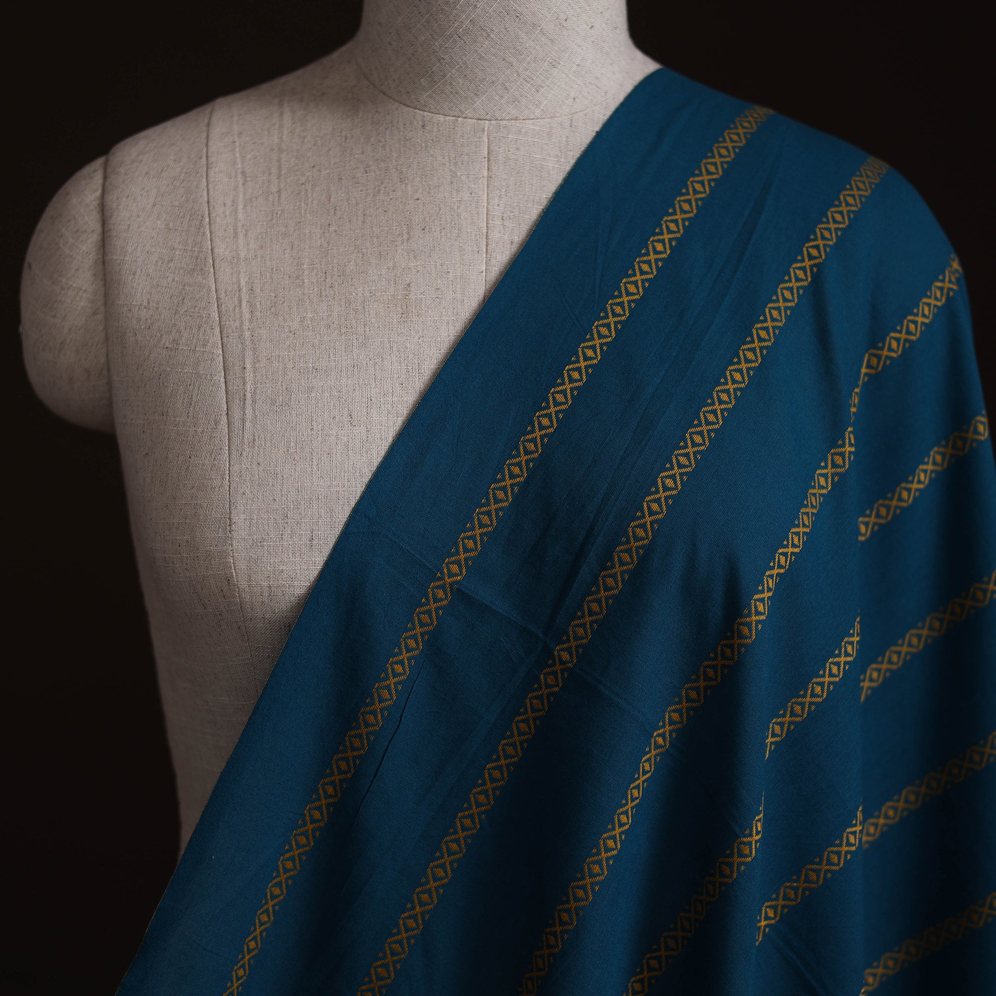 Blue - Prewashed Cotton Jacquard Fabric 05 - Image 2