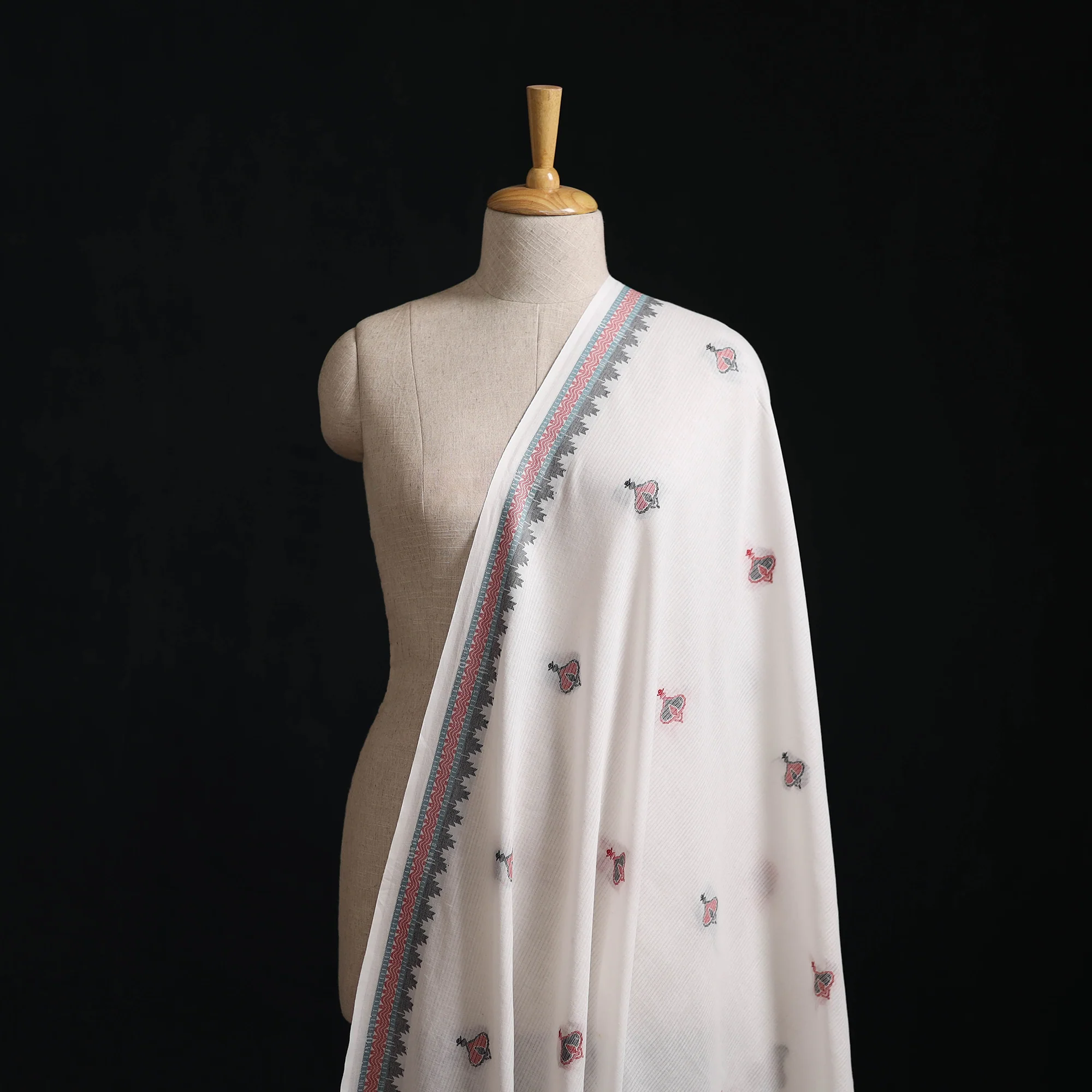 White - Prewashed Cotton Jacquard Fabric 05